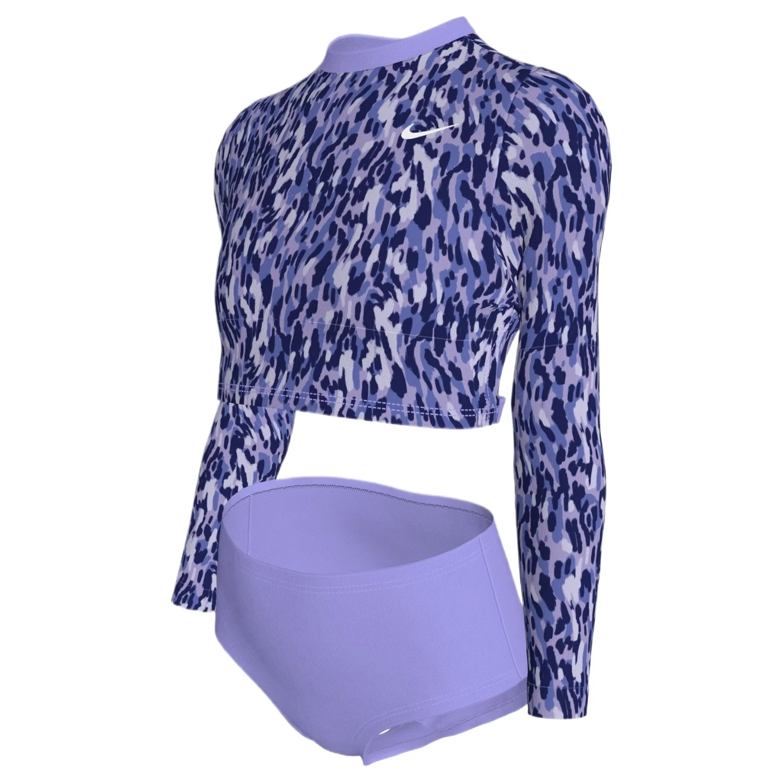 Nike Swim Running Wild Nike Swim Girls Long Sleeve Crop top and High Waist Set - Image 3