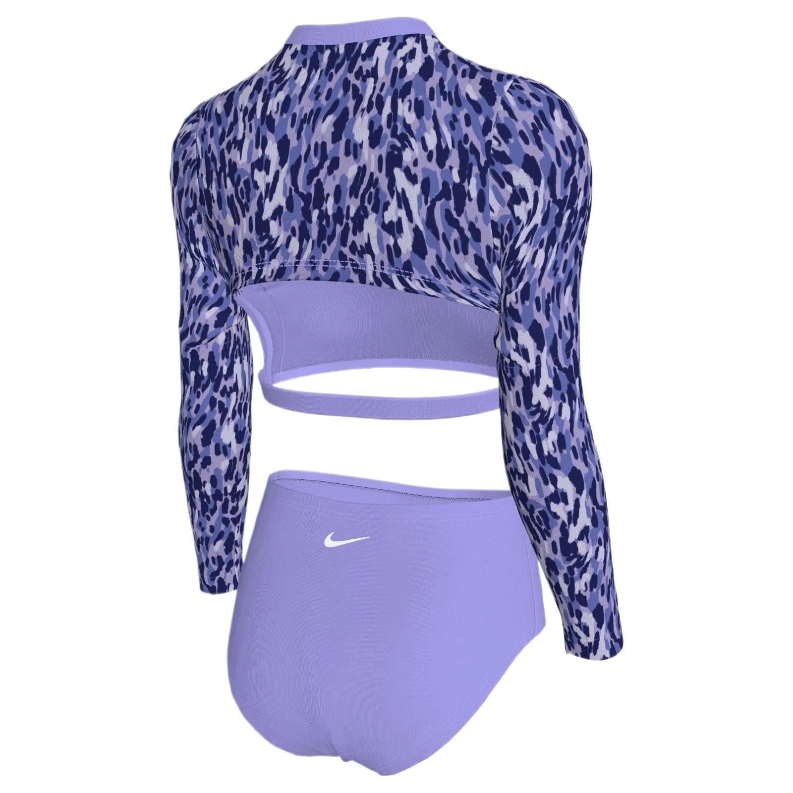 Nike Swim Running Wild Nike Swim Girls Long Sleeve Crop top and High Waist Set - Image 4