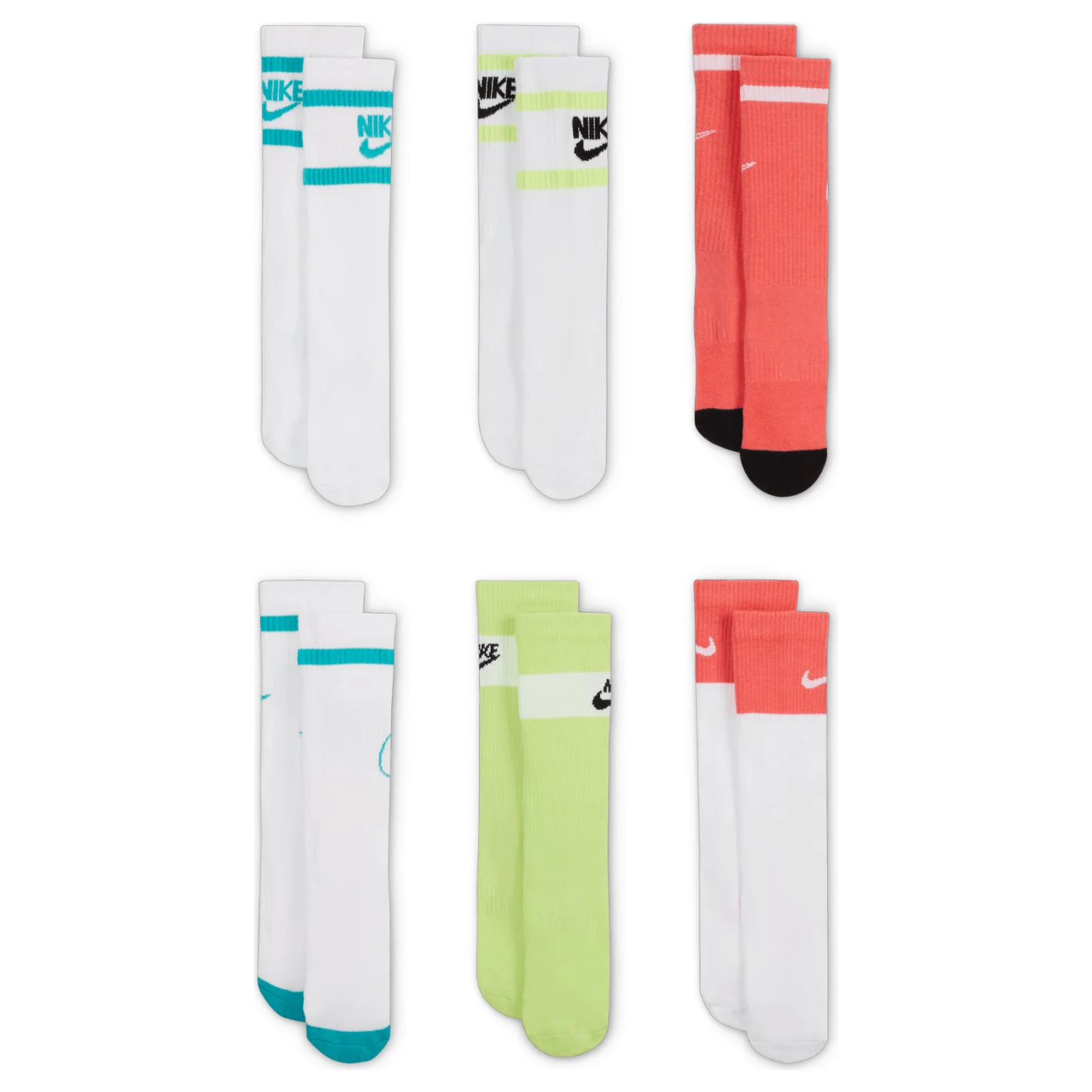 Nike Everyday Kids Cushioned Crew Socks (6 Pairs) - Image 2