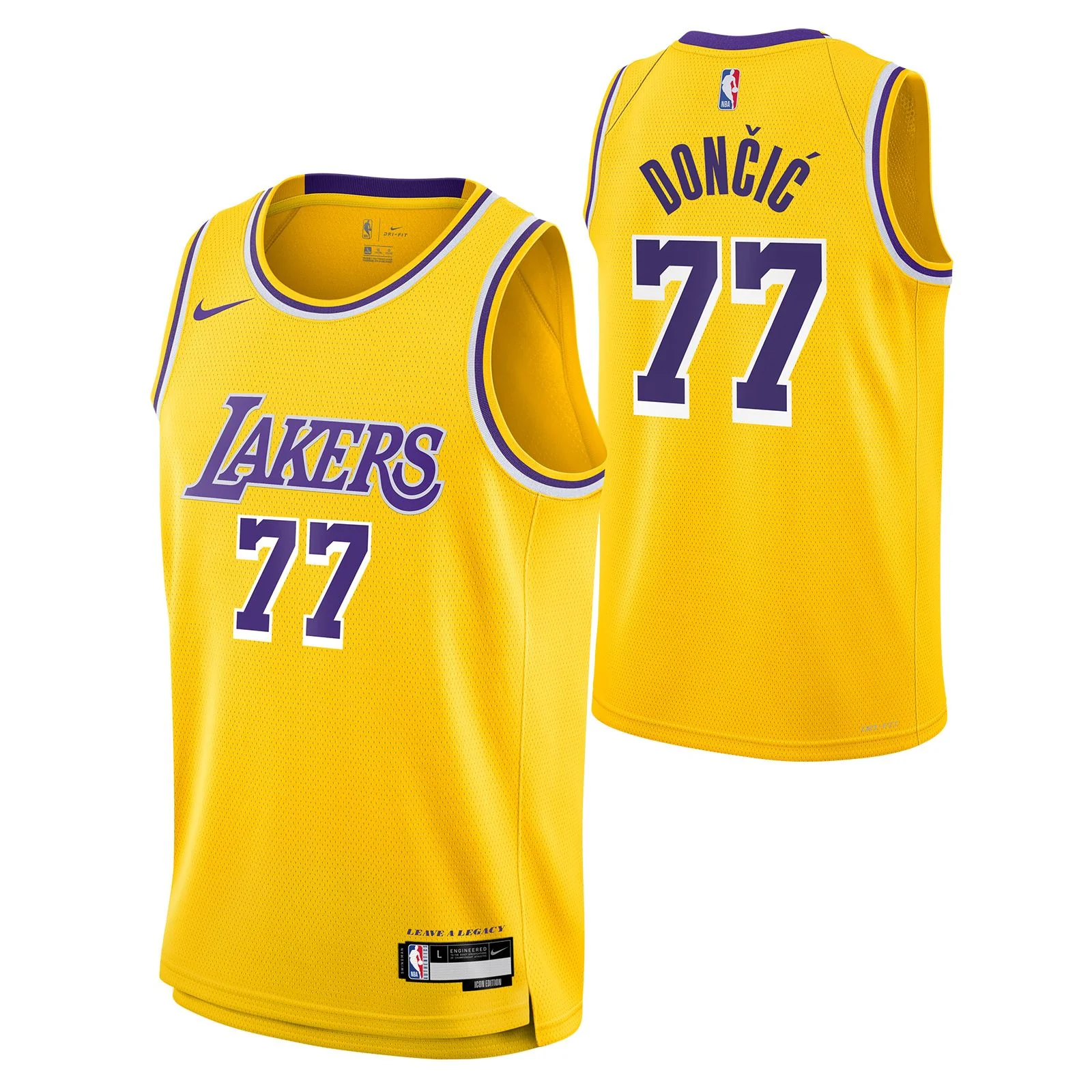 Nike Lakers Doncic 77 Kids Icon Jersey - Image 3