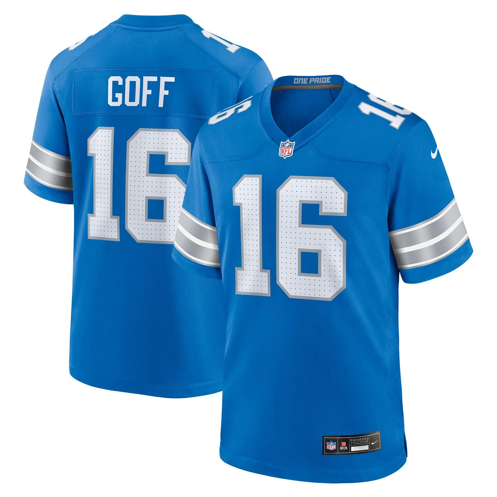 Nike Lions Goff 16 Home Game Team Jersey - Image 3