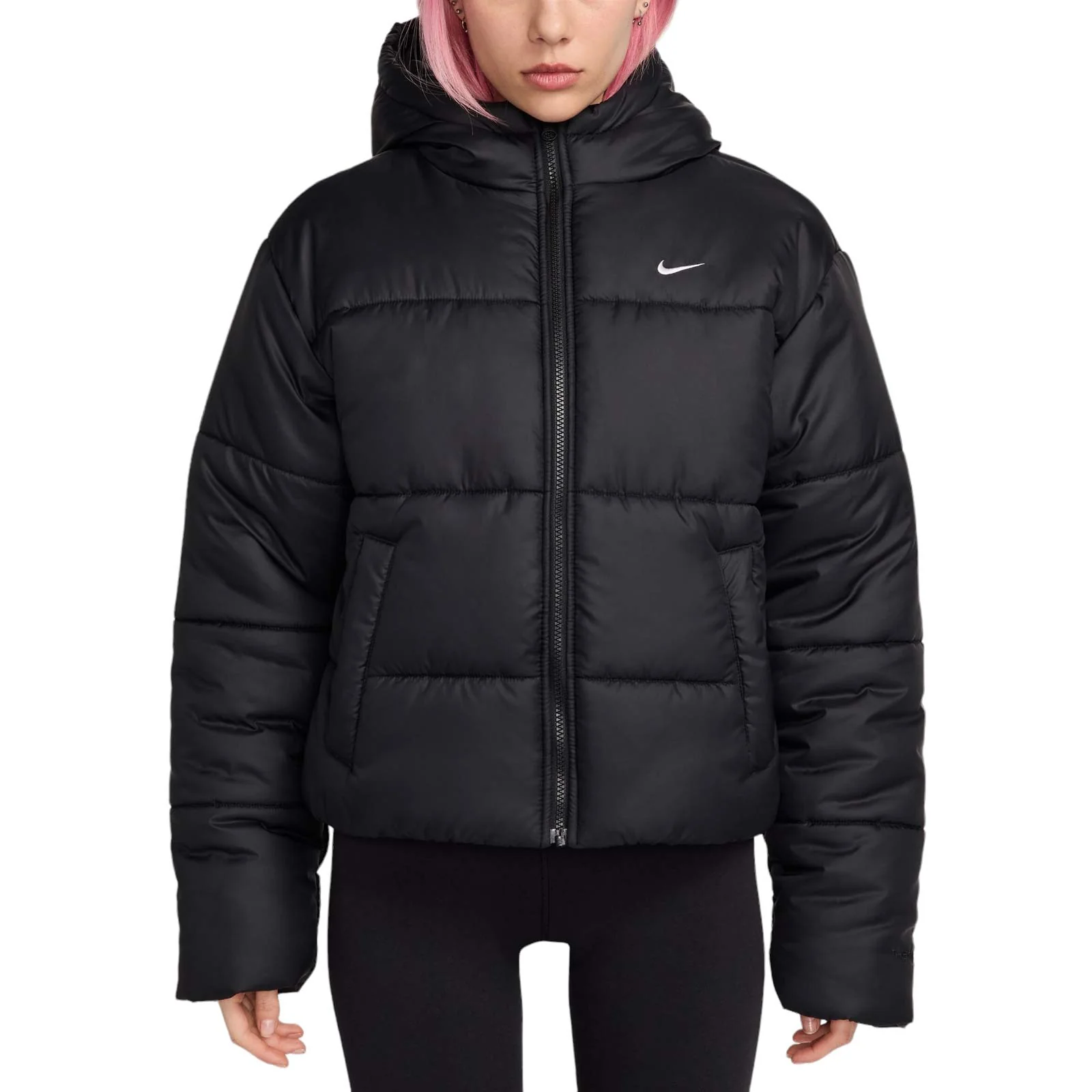 Nike Sportswear Classic Puffer Womens Therma-FIT Loose Hooded Jacket - Image 7