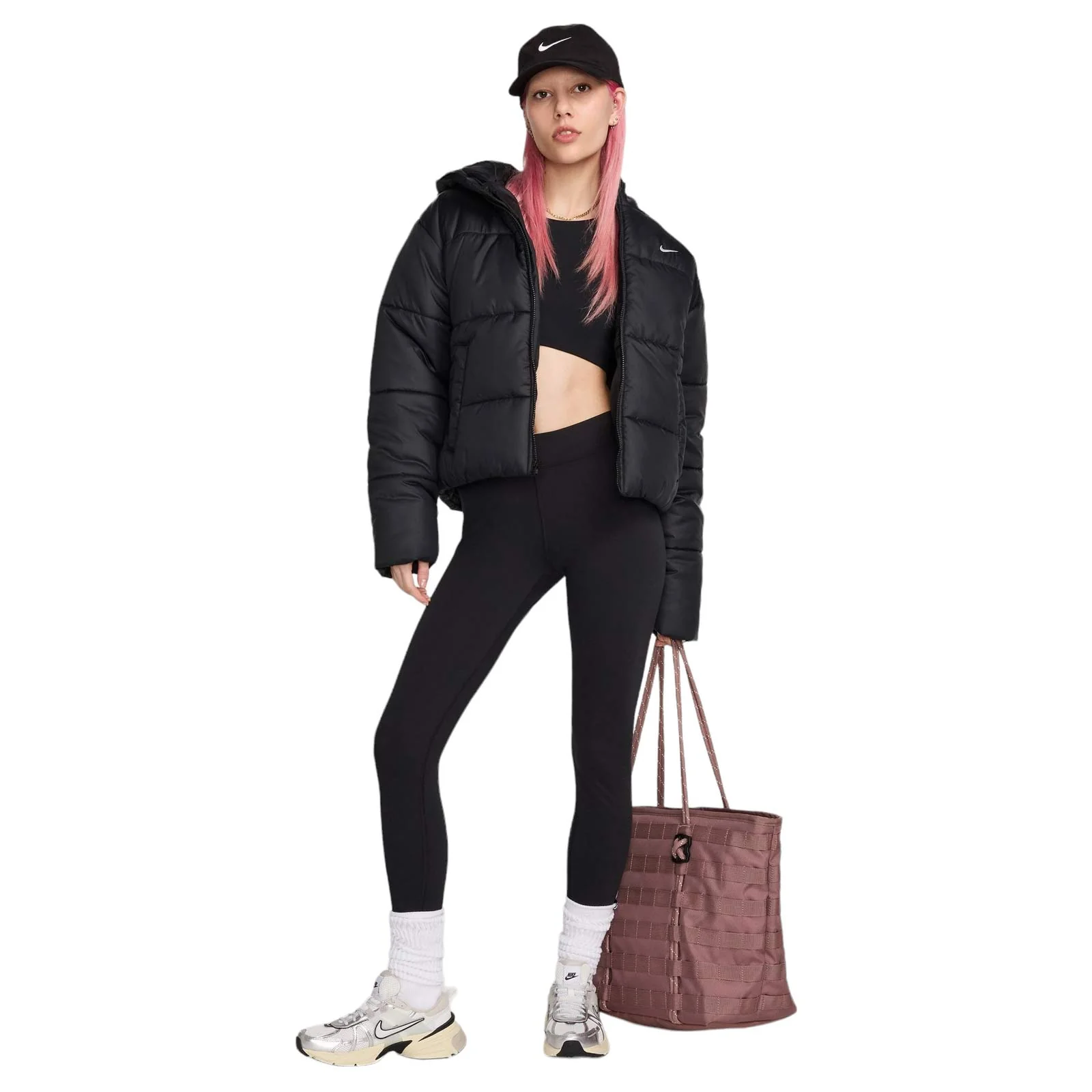 Nike Sportswear Classic Puffer Womens Therma-FIT Loose Hooded Jacket - Image 9