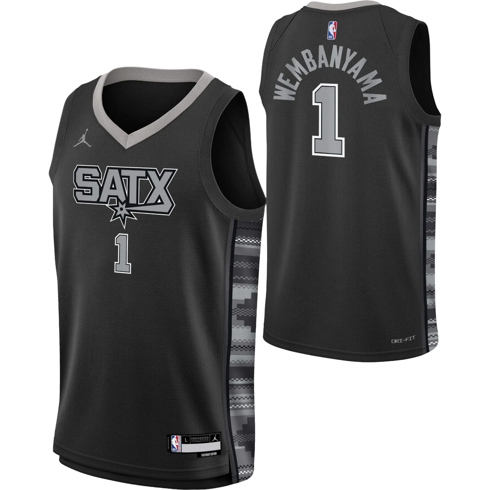 Nike Spurs Wembanyama 1 Association Kids Jersey - Image 3