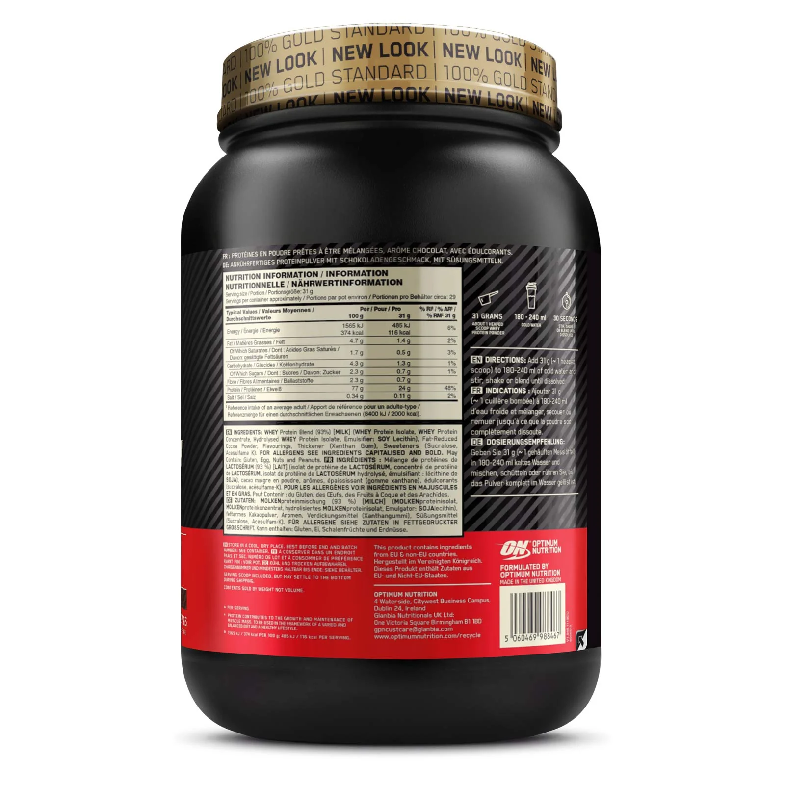 Optimum Nutrition Gold 100% Gold Standard Whey 2lb Tub - Image 2