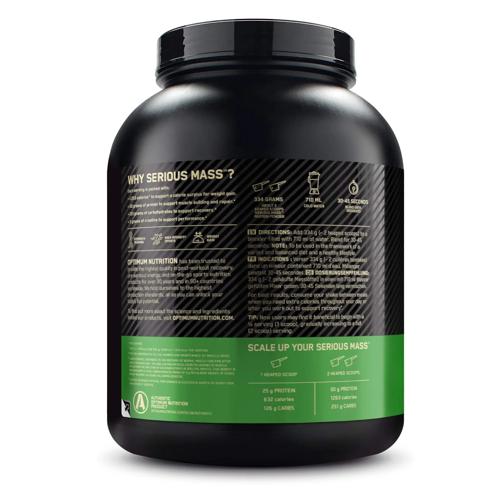 Optimum Nutrition Serious Mass 2.7kg Tub - Image 7