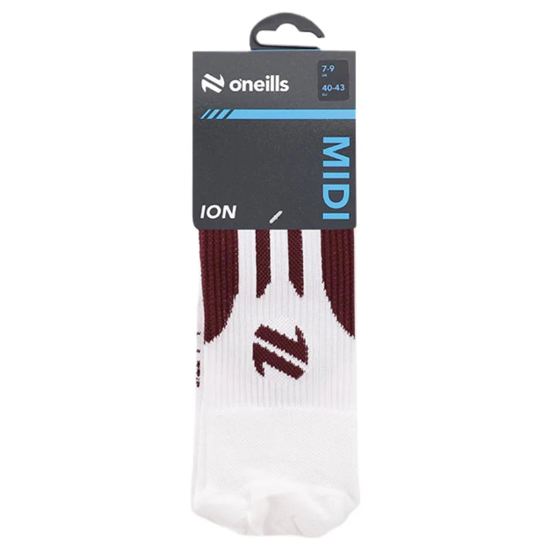 O'Neills Ion Midi Sock Maroon | White - Image 4