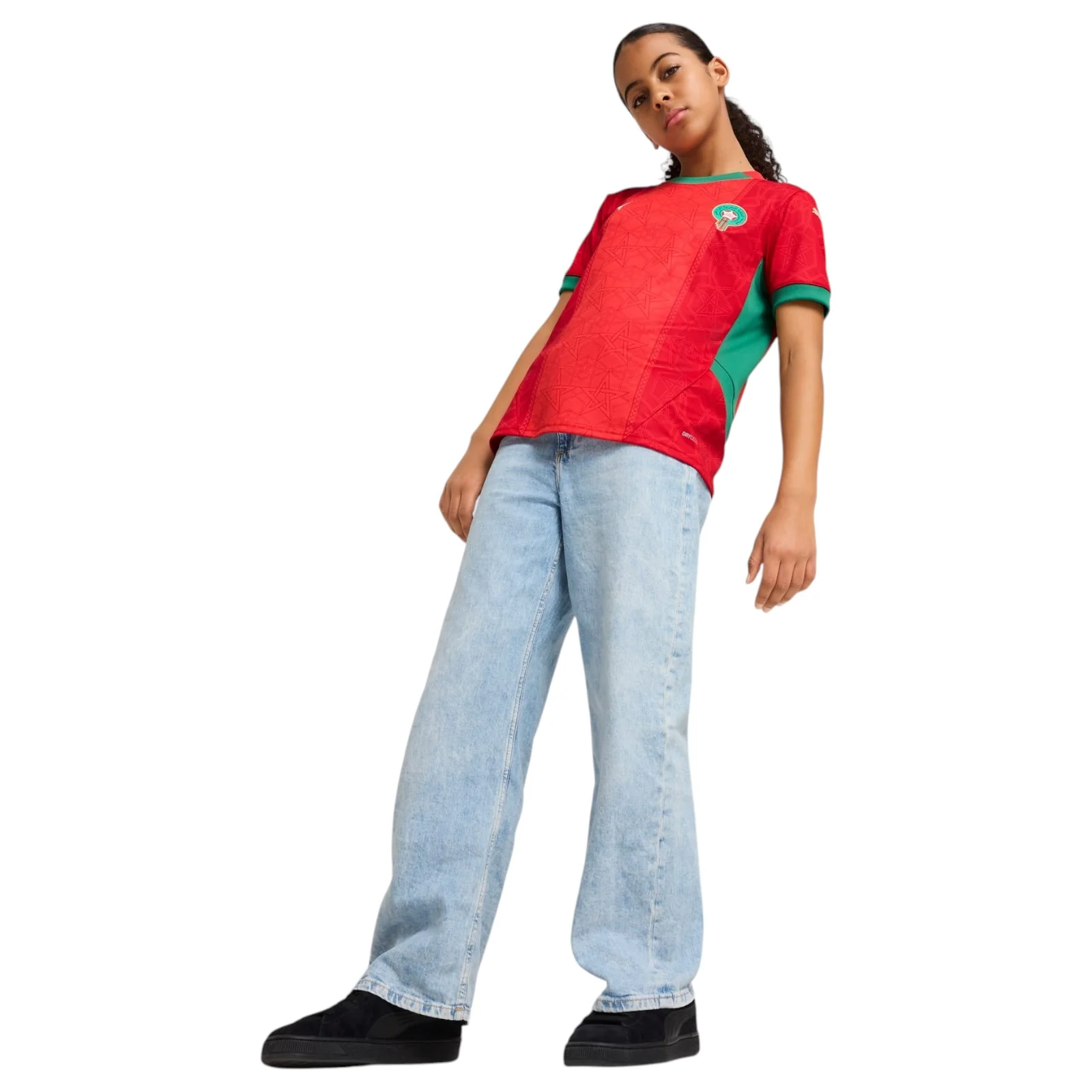 Puma Morocco 2025 Kids Regular-Fit Short Sleeved Home Jersey - Image 3