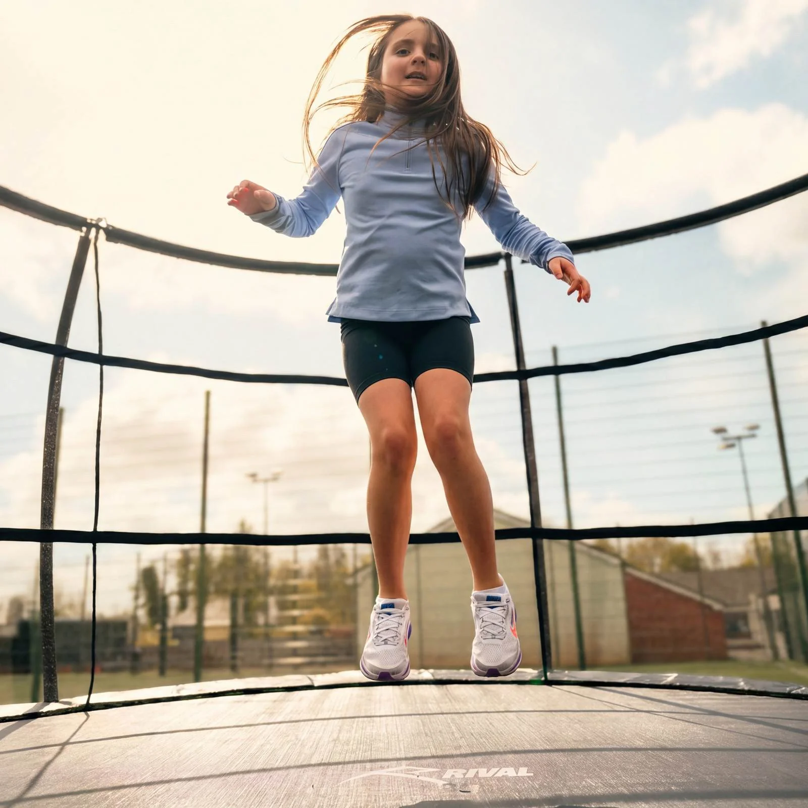 Rival 13ft Outdoor Trampoline with Enclosure - Black - Image 2