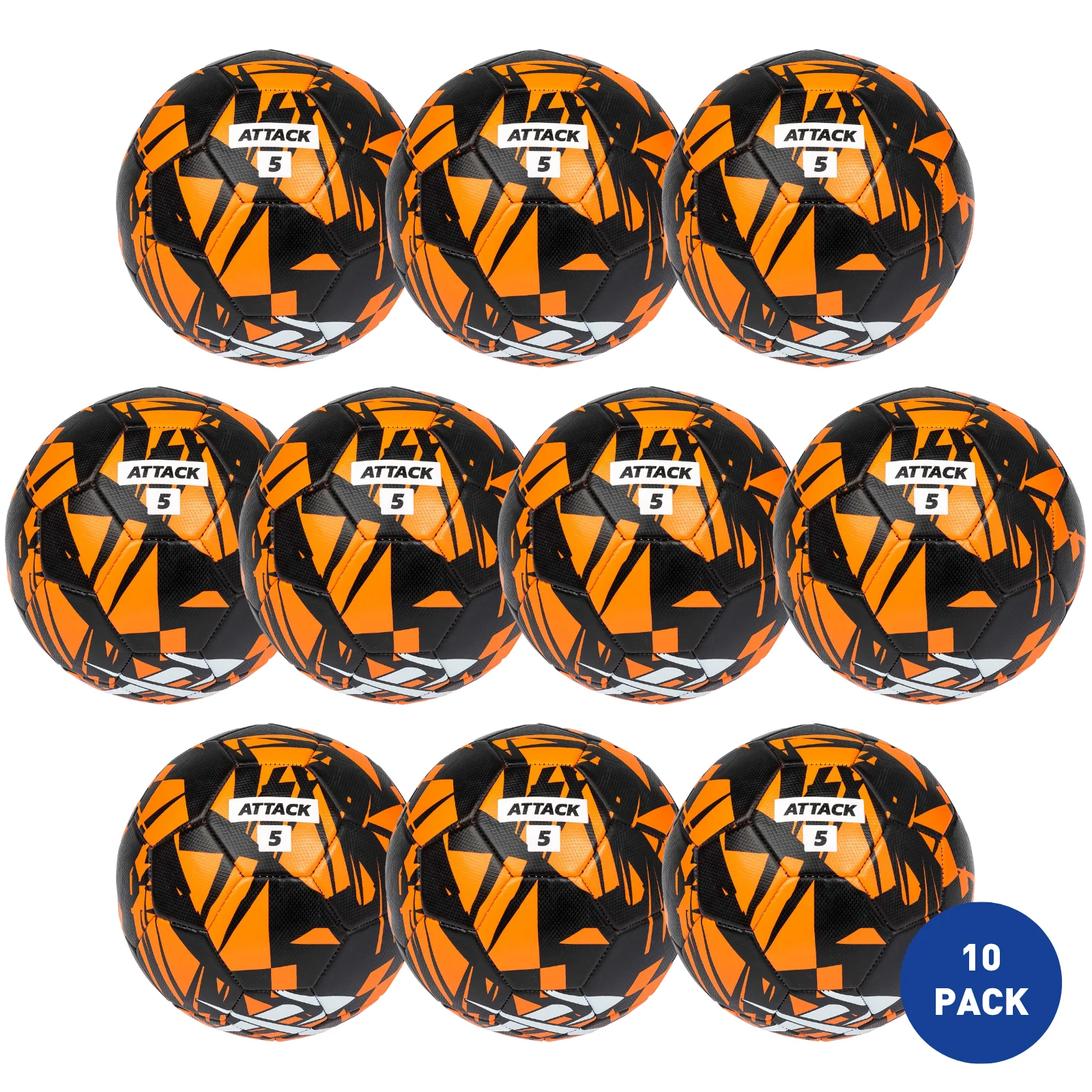 Rival Attack 5 Football Black/Orange - 10 Pack