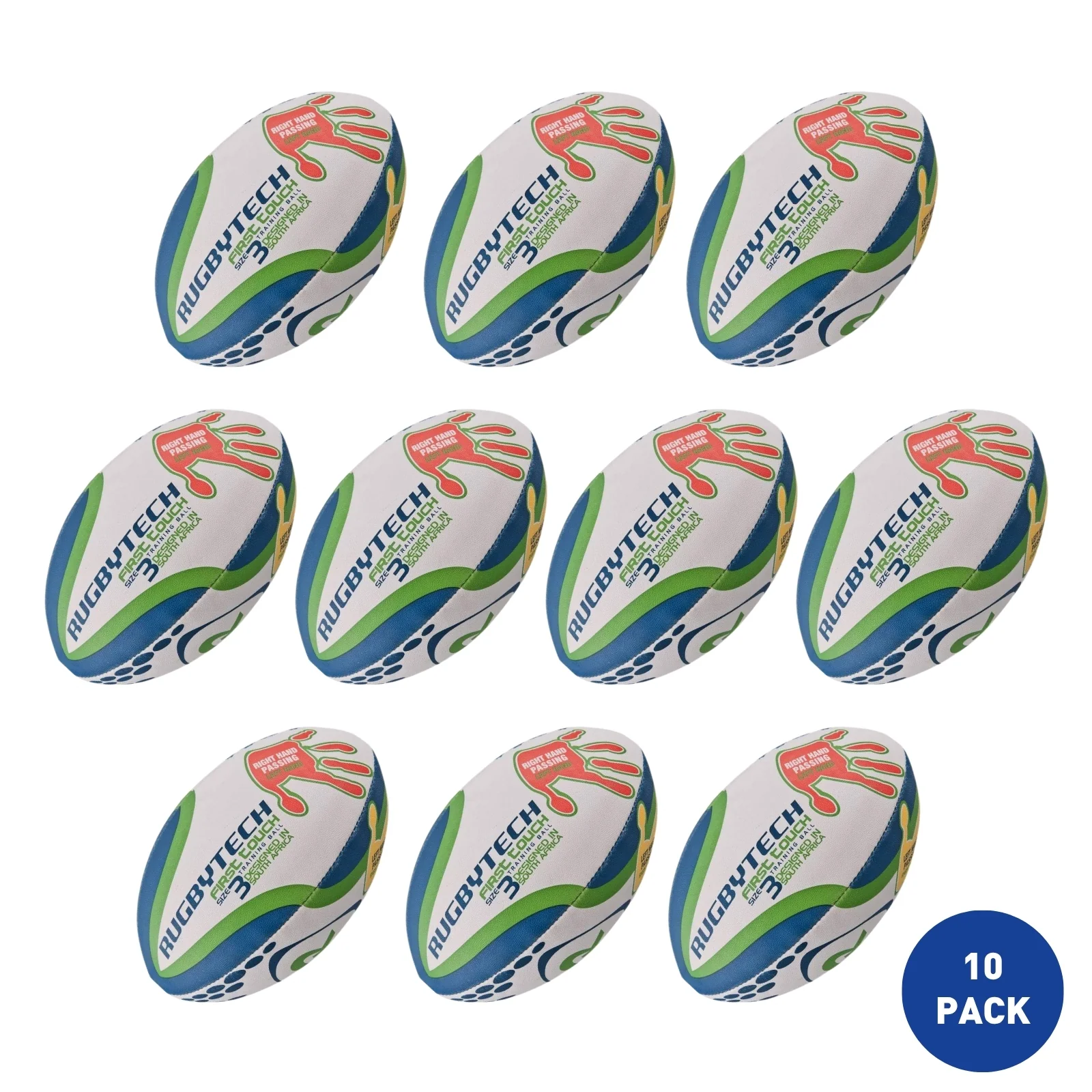 Rugbytech First Touch Training Ball - 10 Pack