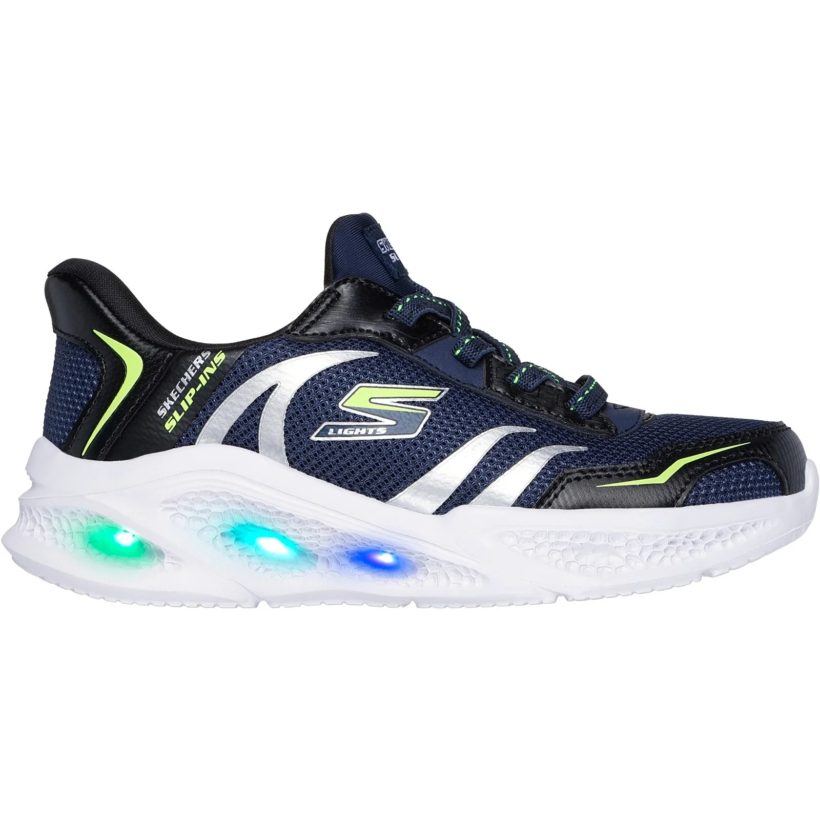 Skechers Junior Boys Meteor-Lights Brisk-Beams Trainers Navy/Black - Image 4