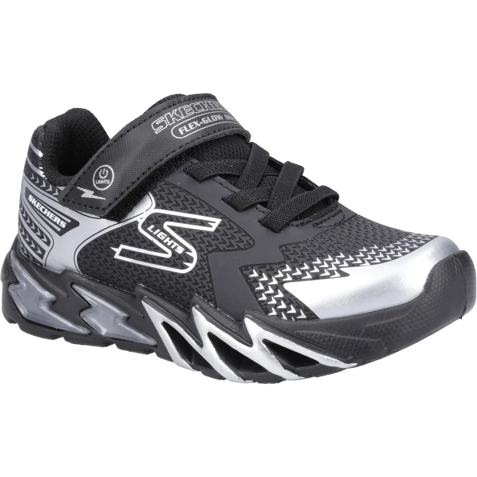 Skechers Junior Boys S Lights: Flex-Glow Bolt Shoe Black - Image 4