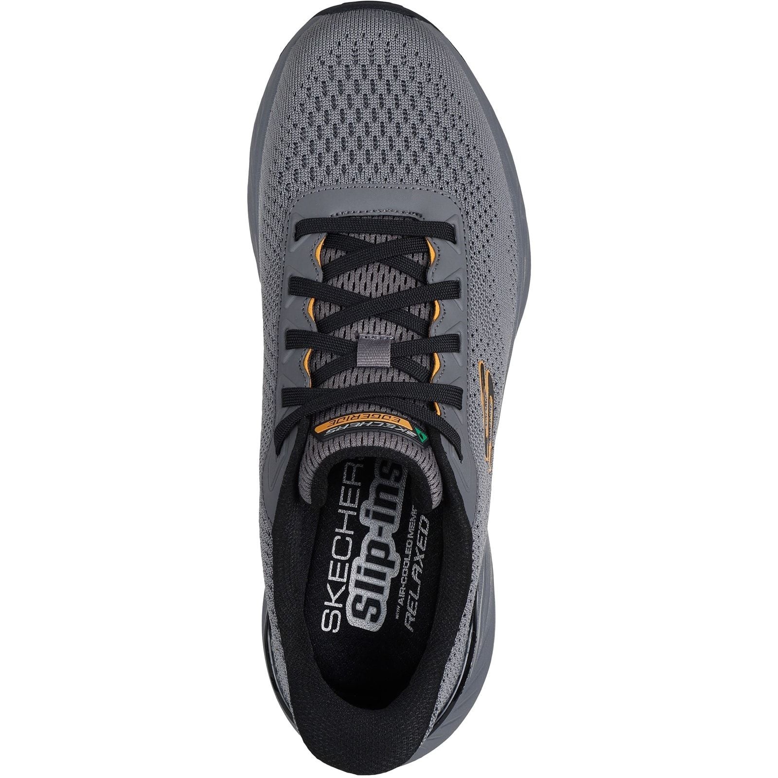 Skechers Mens Edgeride Trainer Charcoal/Yellow - Image 4