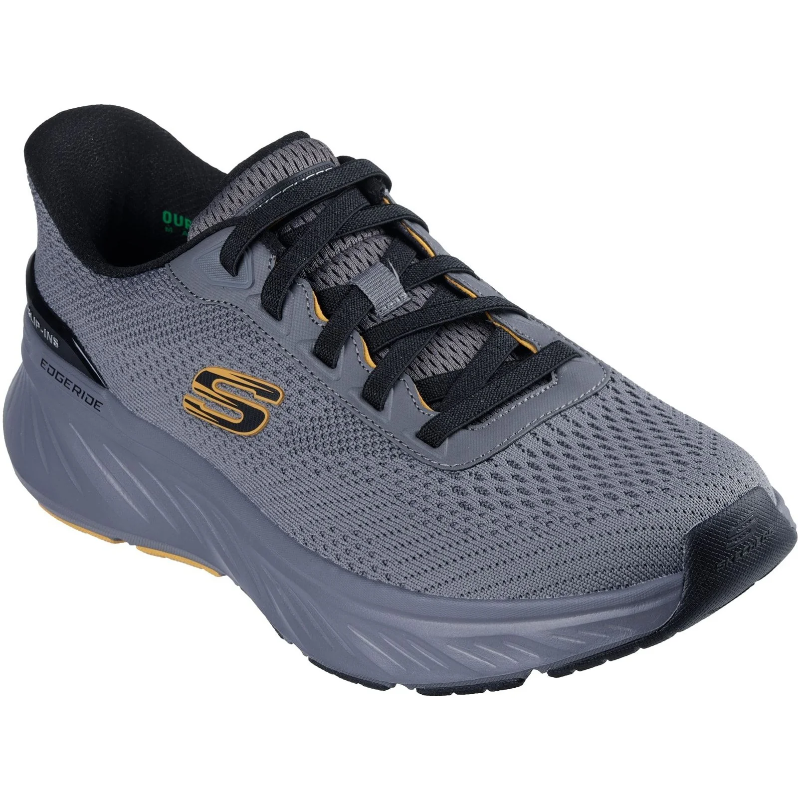 Skechers Mens Edgeride Trainer Charcoal/Yellow - Image 5