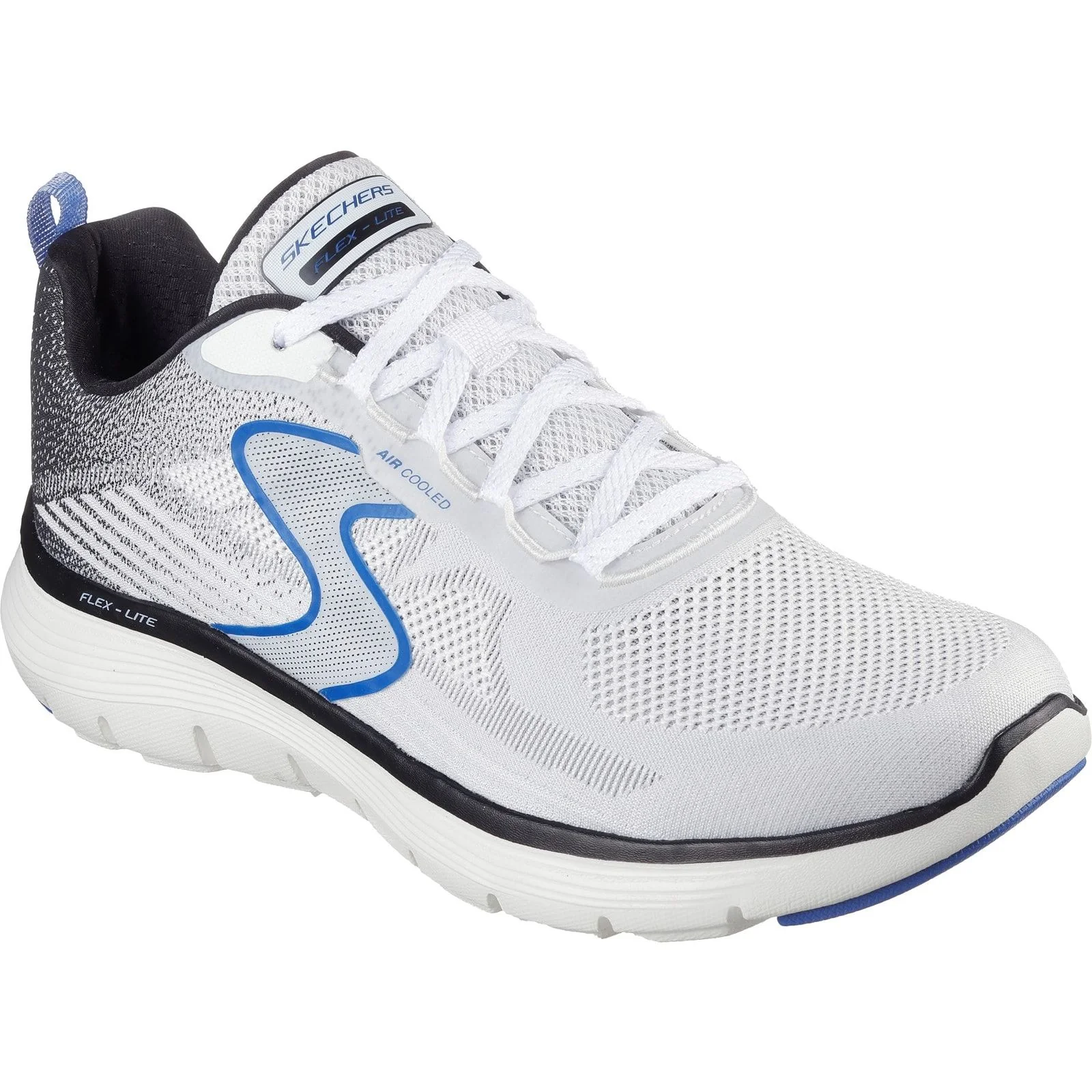 Skechers Mens Flex Advantage 5.0 Spreelo Trainer White/Black/Royal - Image 2