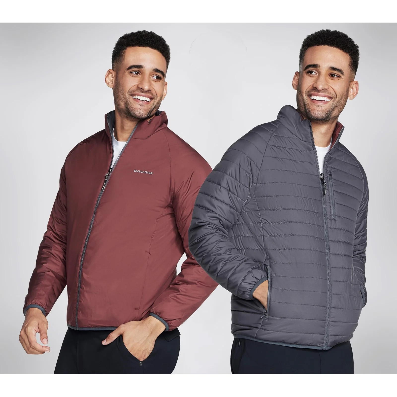 Skechers Mens Go Shield Altitude Reversible Jacket Black/Charcoal