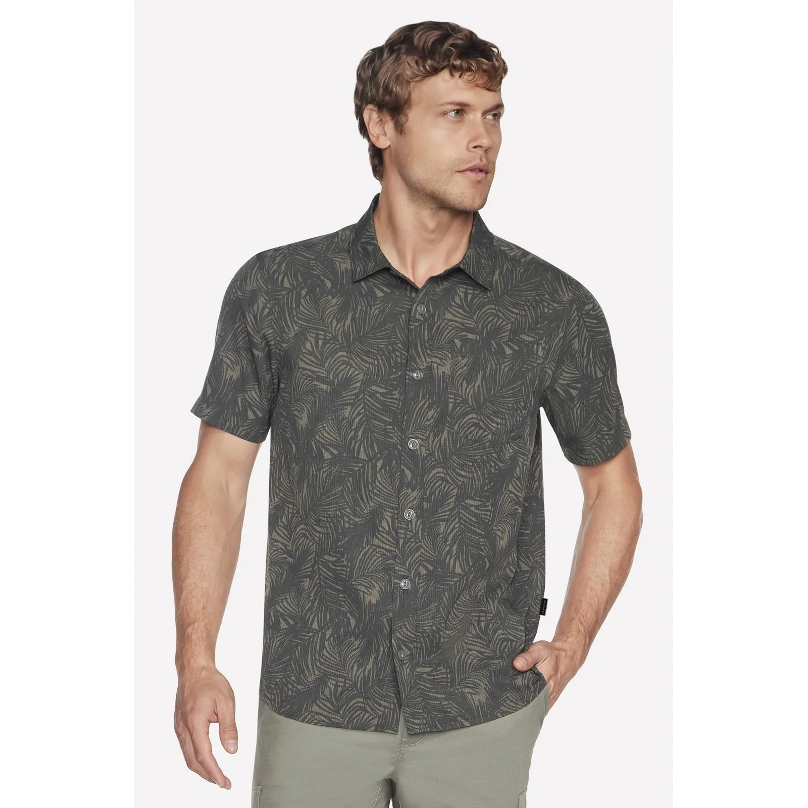 Skechers Mens GO WALK Air Printed Short Sleeve Shirt White