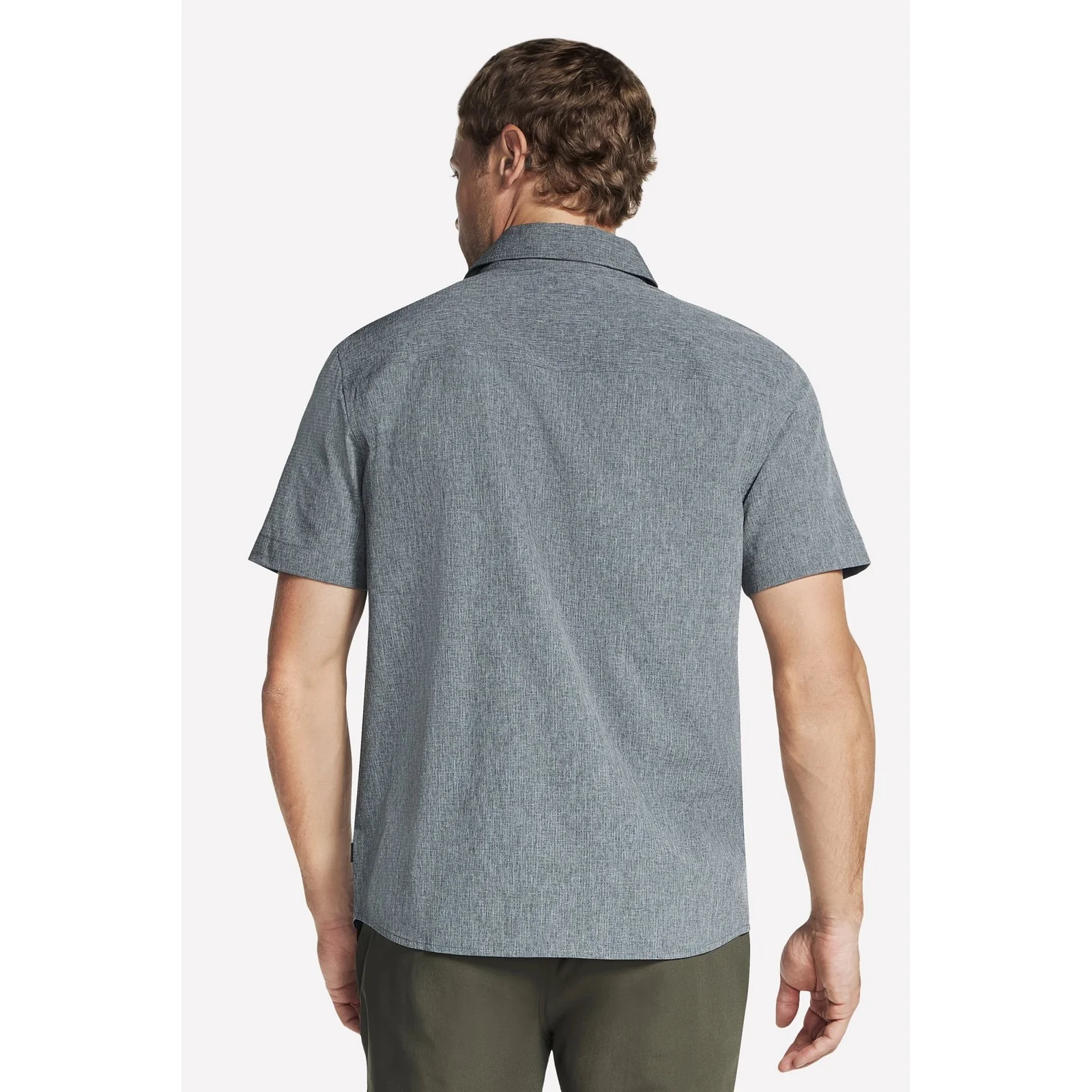 Skechers Mens GO WALK Air Short Sleeve Shirt Black/Charcoal - Image 2