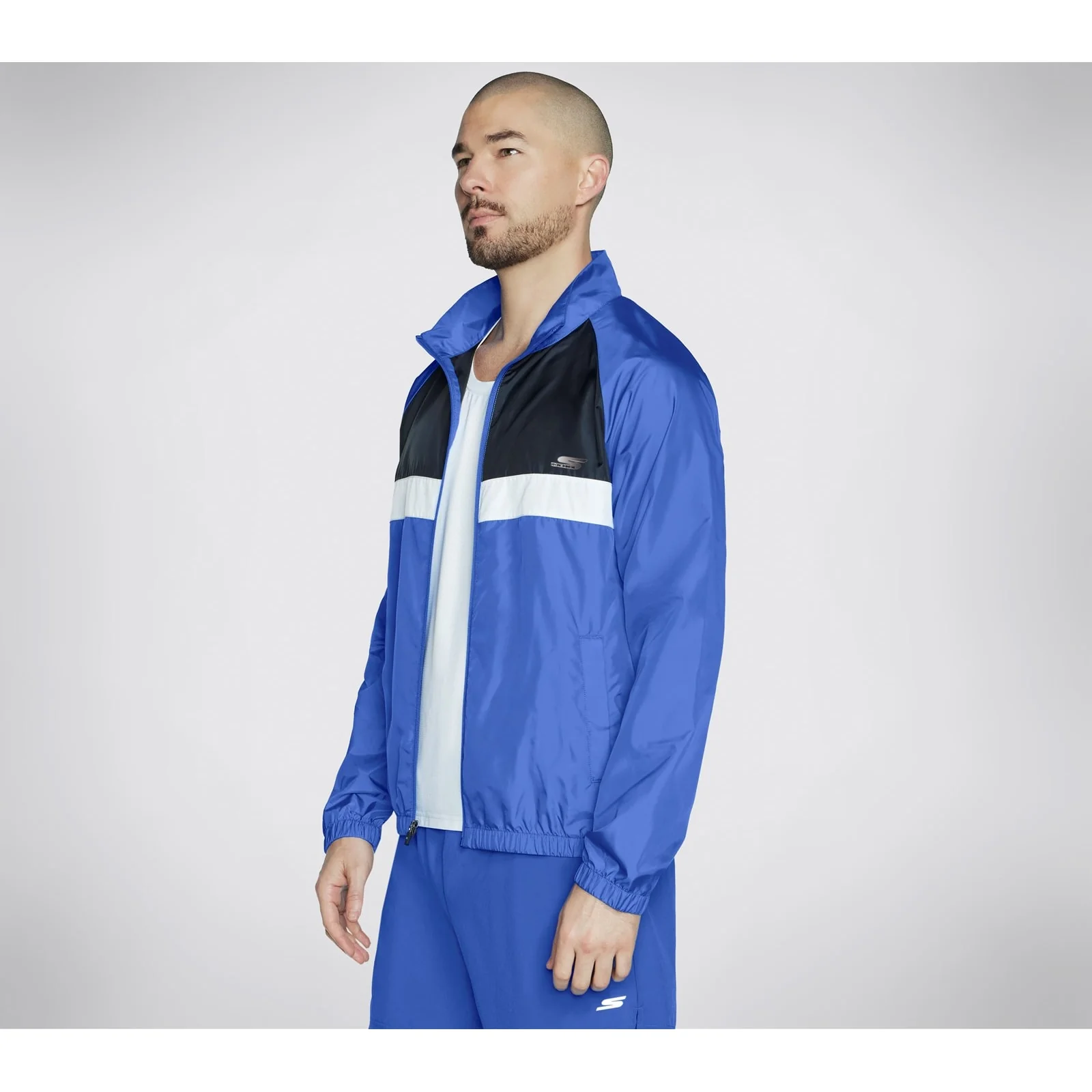 Skechers Mens Speed Elite Track Jacket Blue/Grey - Image 3