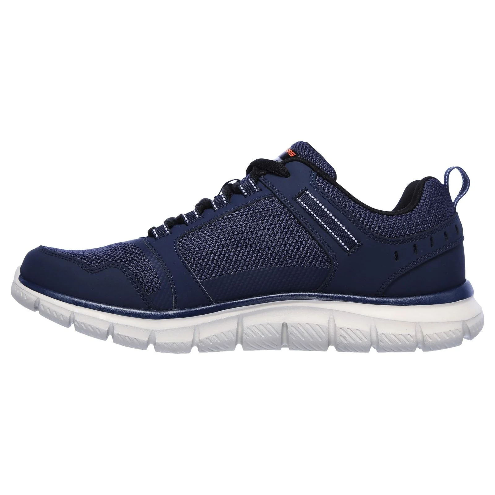 Skechers Mens Track Knockhill Shoes Navy/Orange - Image 2