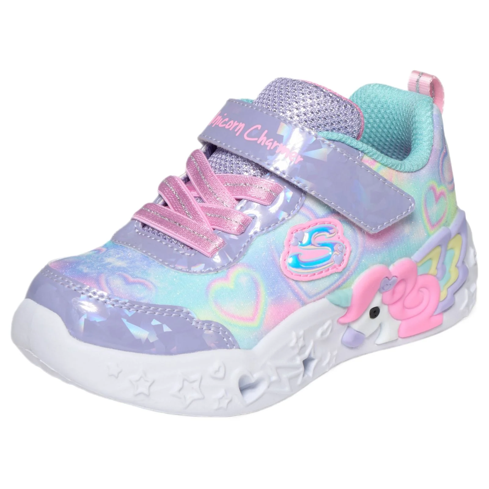 Skechers Unicorn Charmer Lil Heart Sparkles Girls Shoes - Image 6