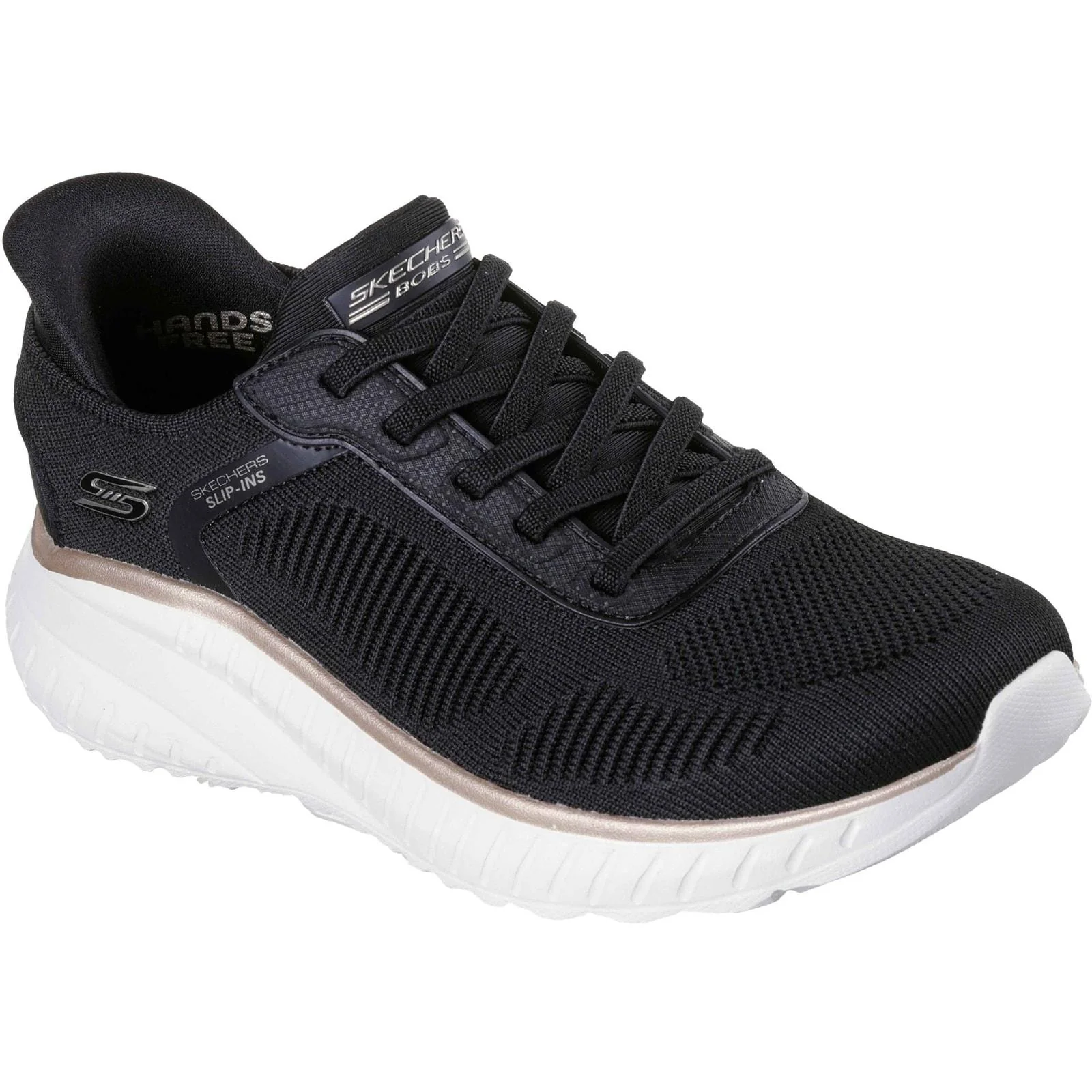 Skechers Womens BOBS Sport Squad Chaos Shoe Black/Gold - Image 5