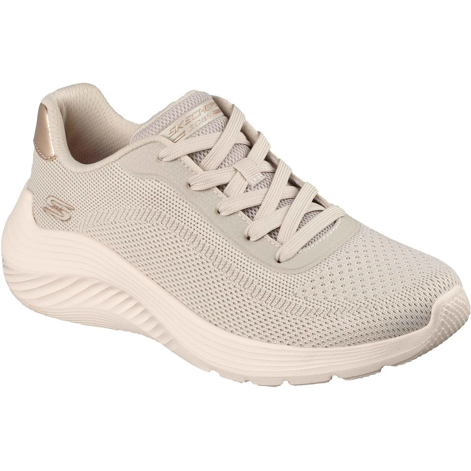 Skechers Womens Bobs Squad Waves Current Look Trainers Off White - Image 5