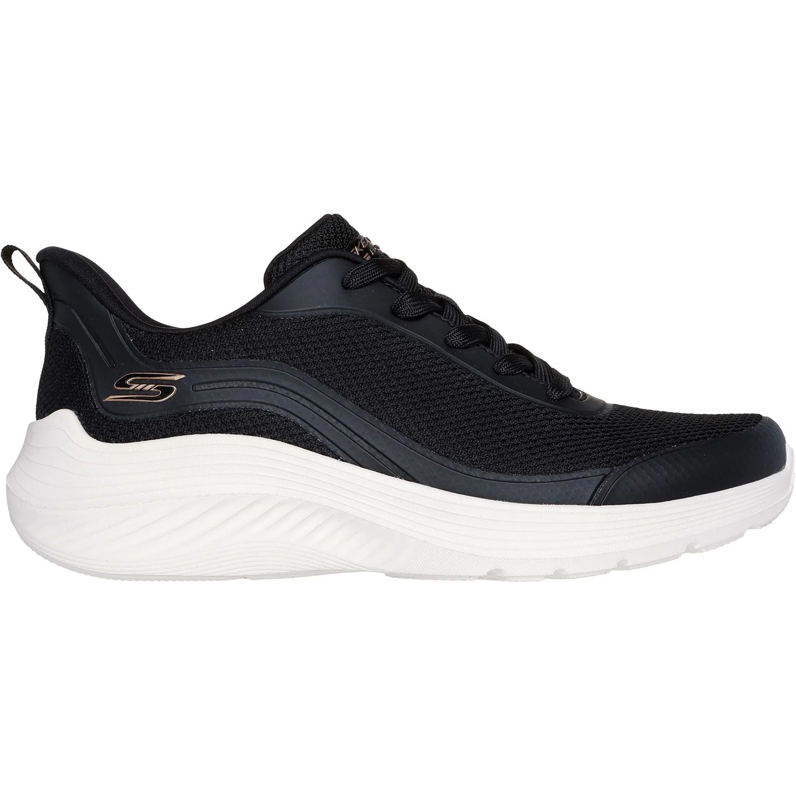 Skechers Womens Bobs Squad Waves Still Wading Trainers Black