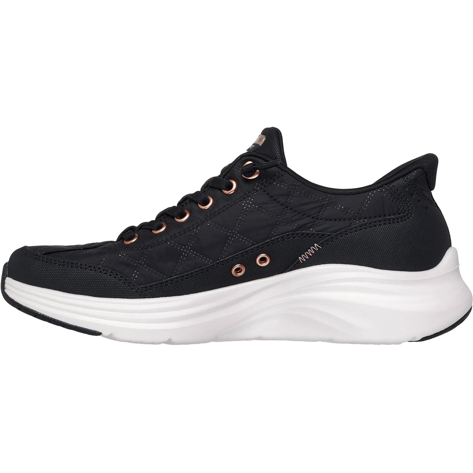 Skechers Womens Contour Foam Golden Hour Trainers Black/Rose Gold - Image 2