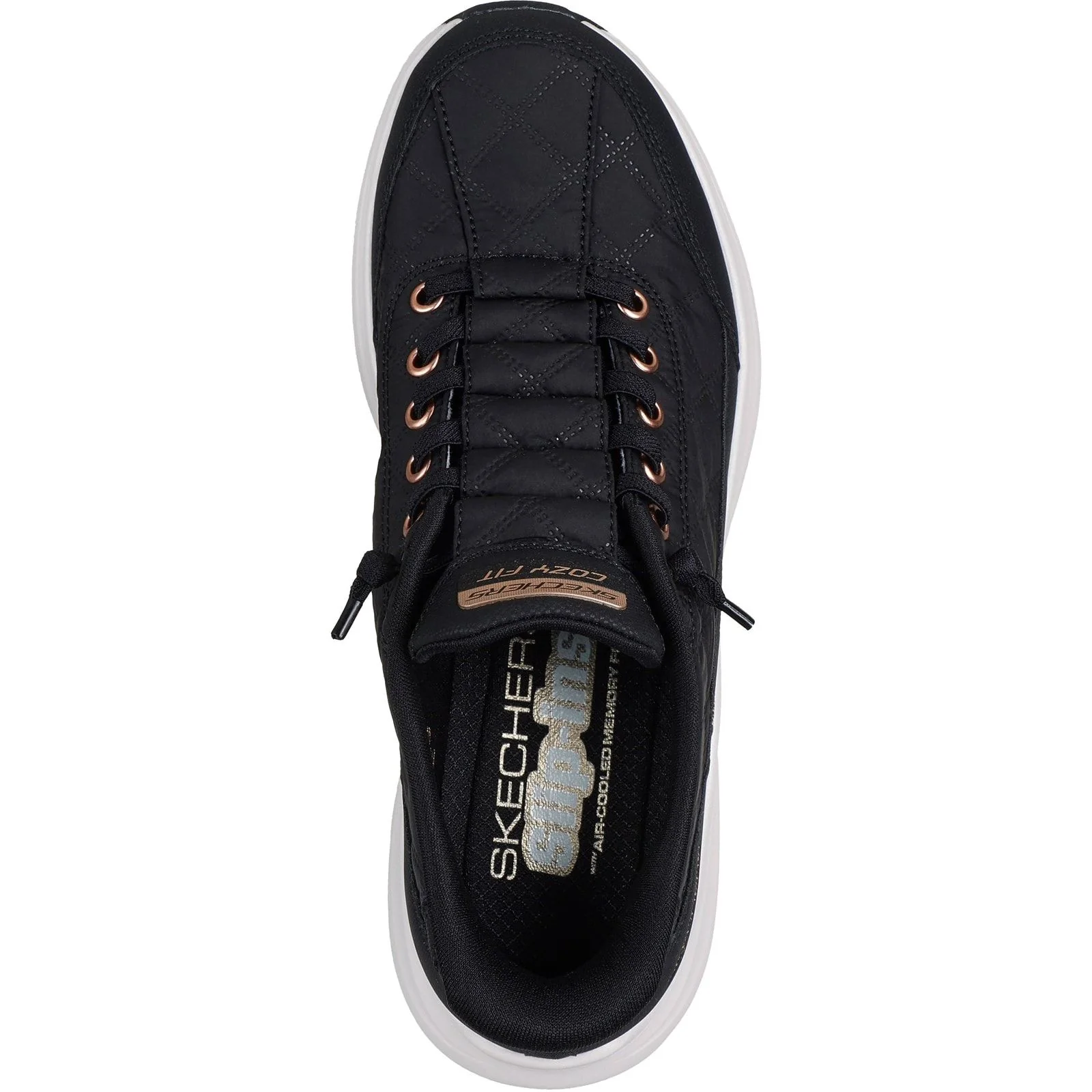 Skechers Womens Contour Foam Golden Hour Trainers Black/Rose Gold - Image 3