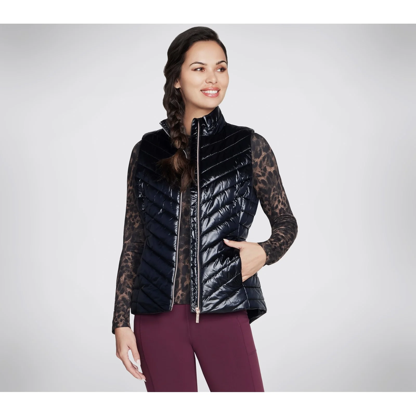 Skechers Womens Go Shield Shine Vest Black - Image 3