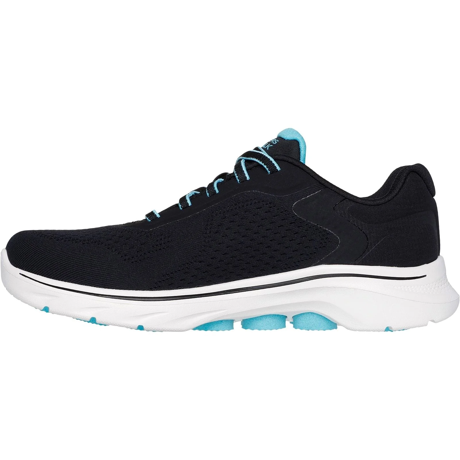 Skechers Womens GO WALK 7 - Cosmic Waves Trainers Black/Turquoise - Image 2
