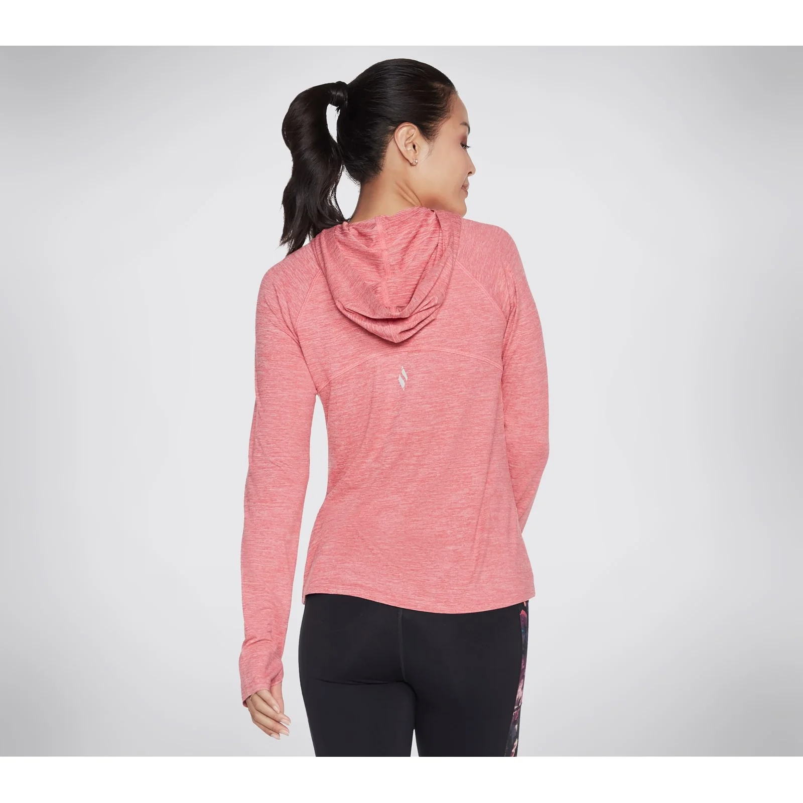 Skechers Womens Godri Brisk Escape Hooded Long Sleeve Top Red/Pink - Image 2