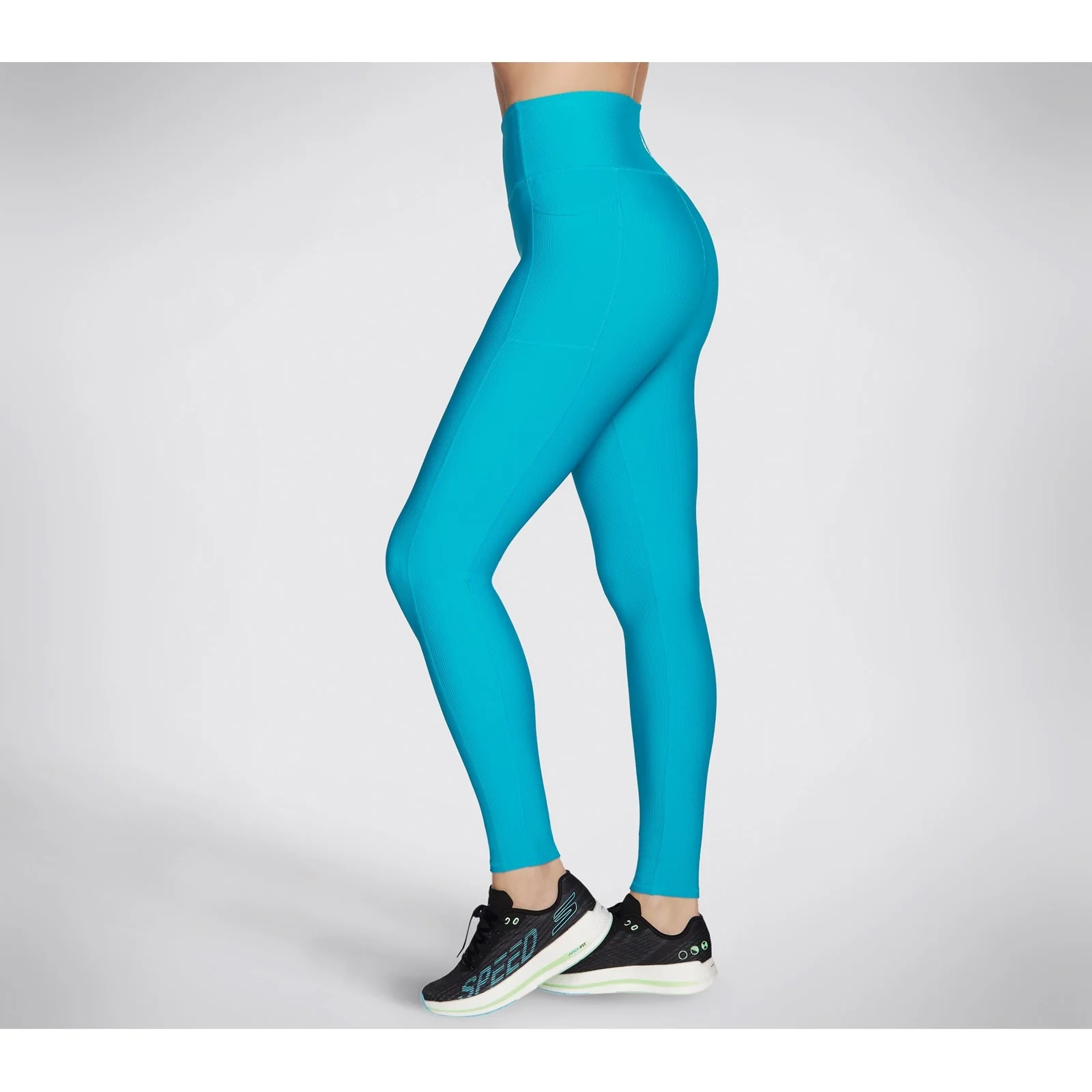 Skechers Womens GOFLEX Rib Legging Aqua/Green - Image 3
