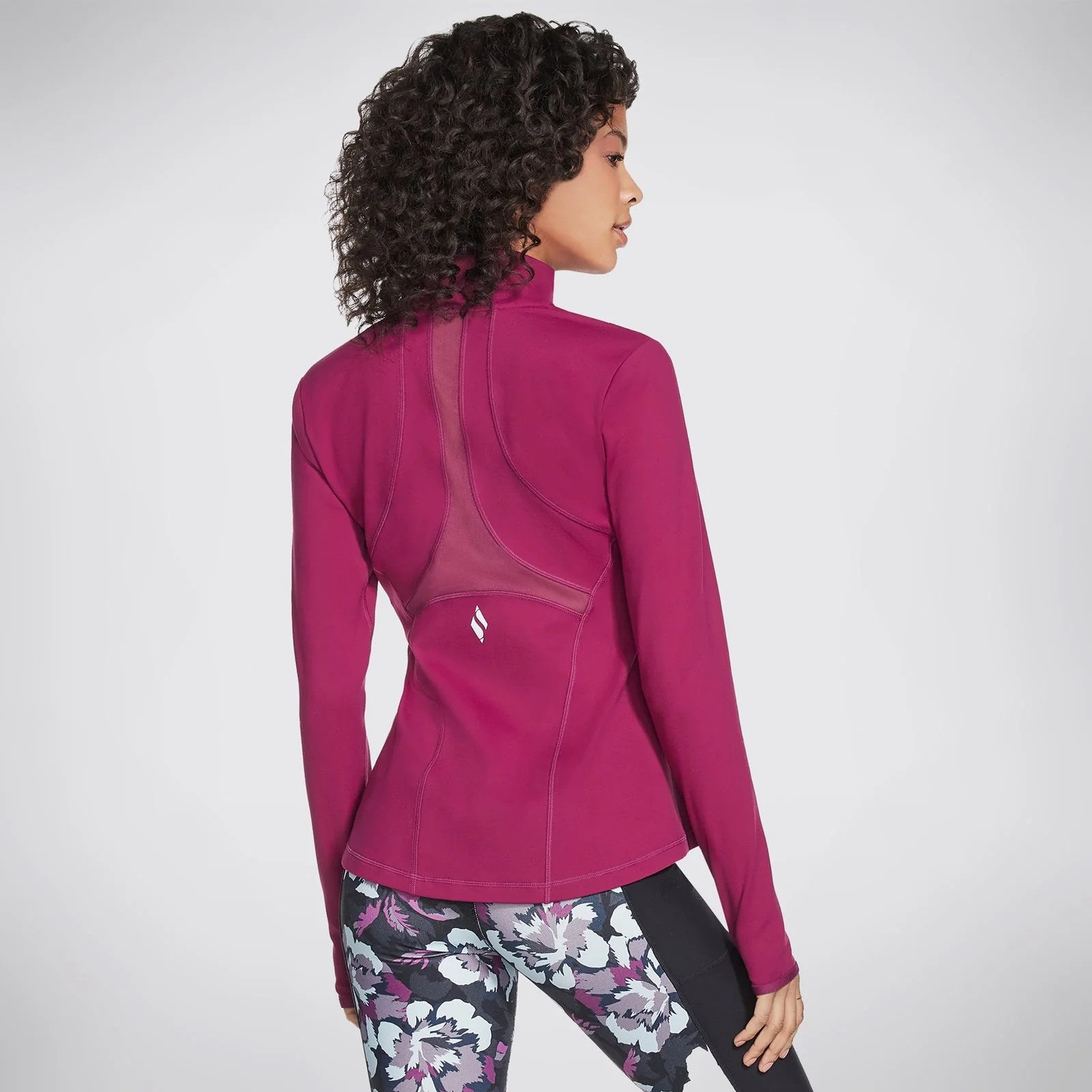 Skechers Womens GOWALK Wear Mesh Jacket Magenta - Image 3