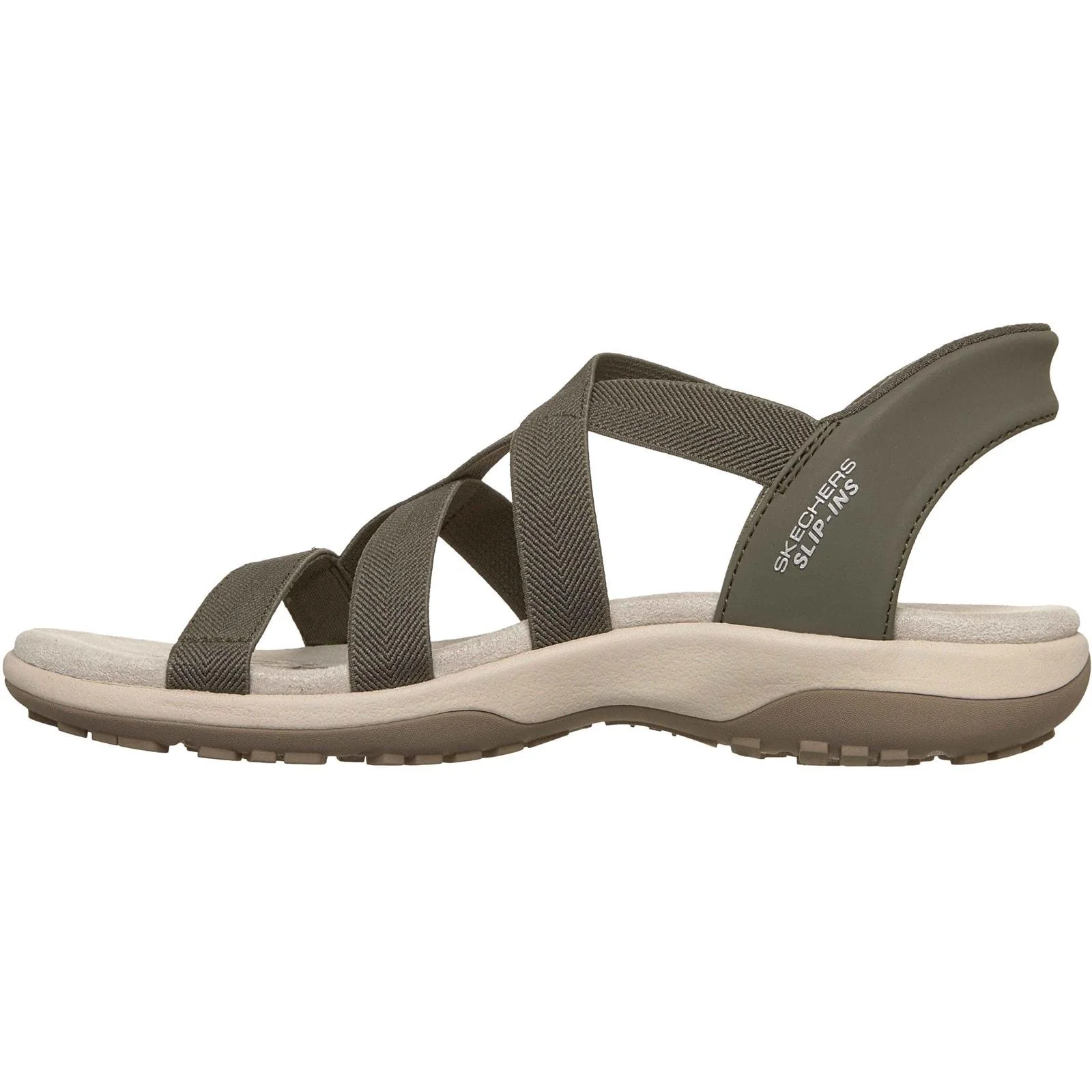 Skechers Womens Reggae Slim Stretch Flex Sandal Olive - Image 2