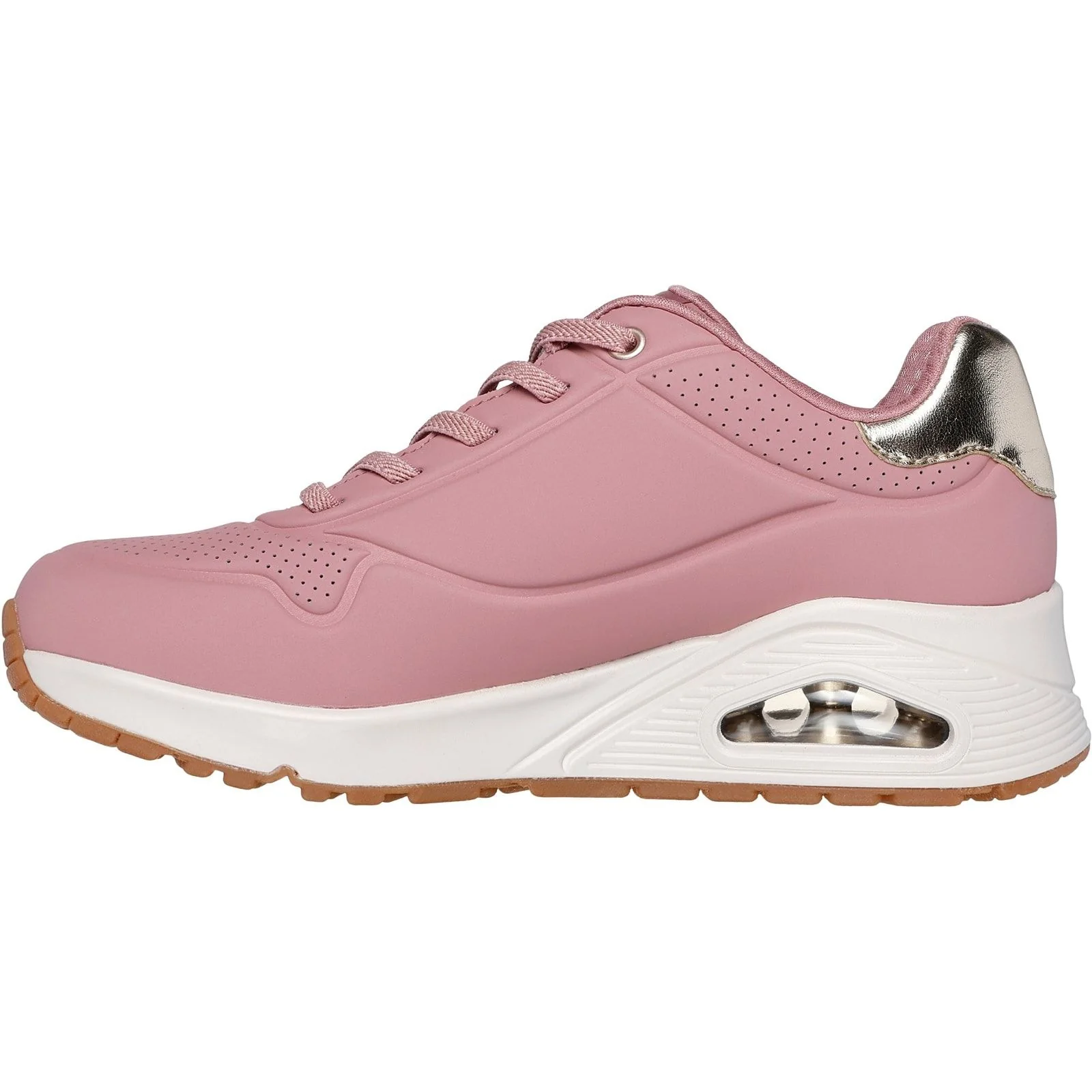 Skechers Womens Uno - Shimmer Away Trainer Rose - Image 2