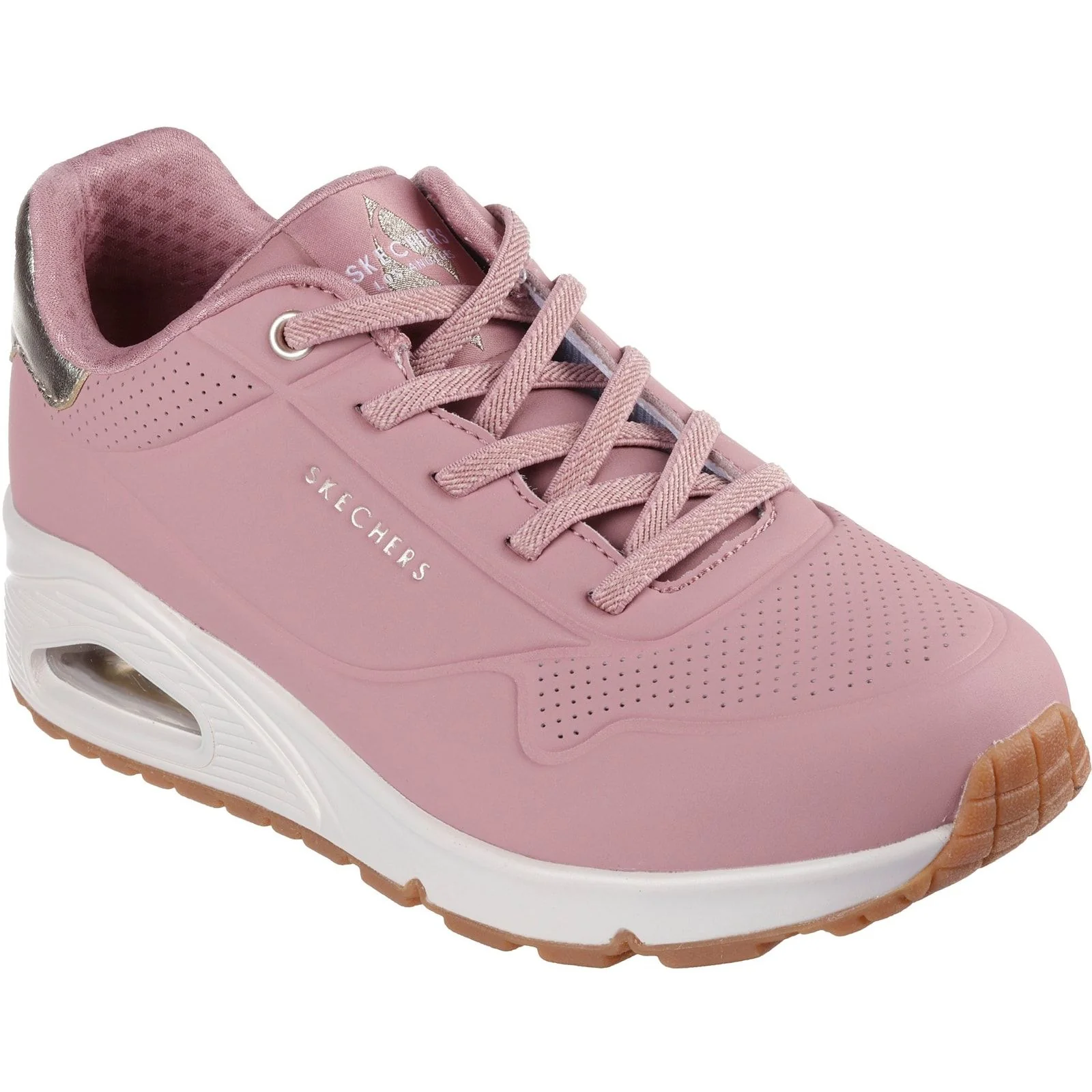 Skechers Womens Uno - Shimmer Away Trainer Rose - Image 5