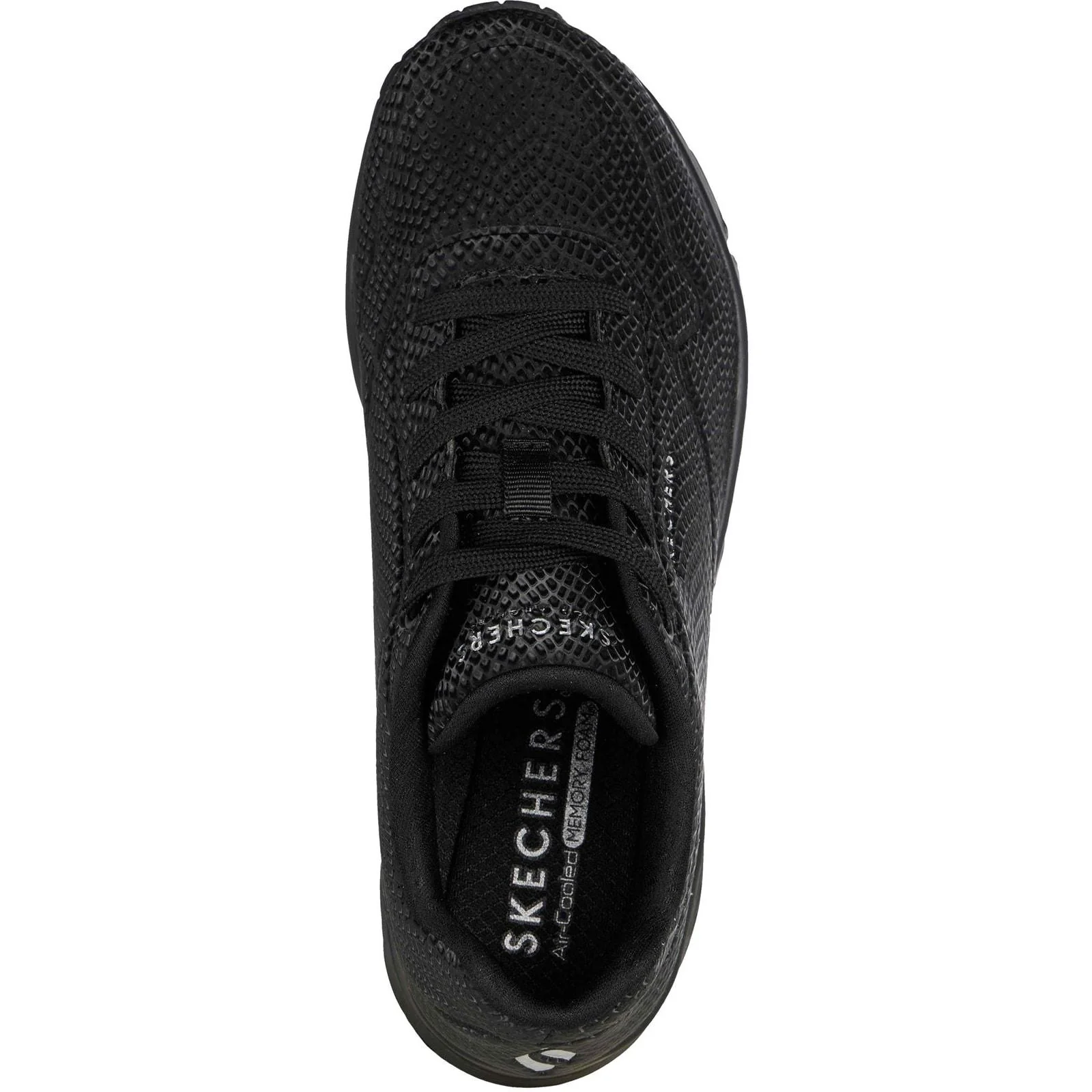 Skechers Womens UNO - Shiny Scale Trainers Black - Image 3