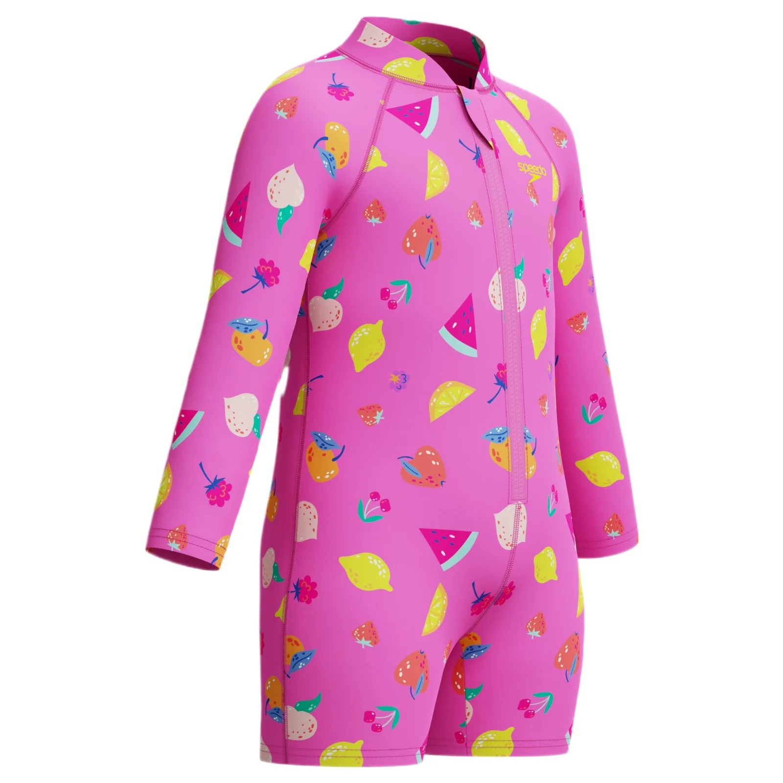 Speedo Junior Long Sleeve Print One Piece Zip Swimsuit - Image 2