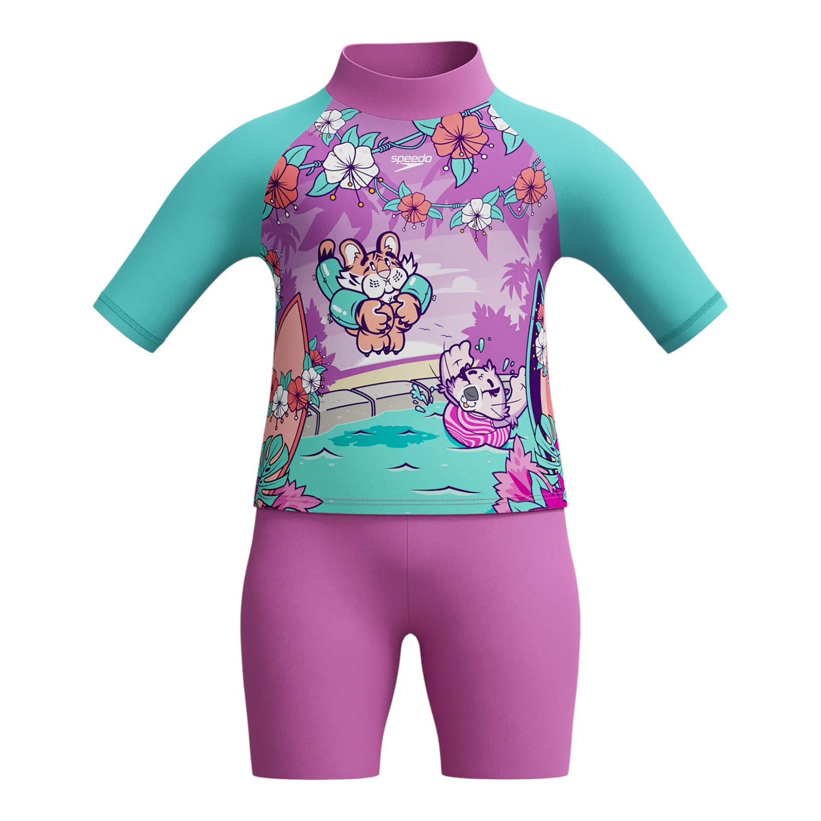 Speedo Learn to Swim Sun Protection Infant Girls Top &amp; Short Set