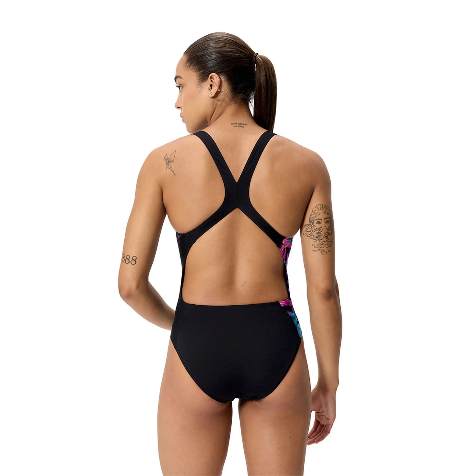 Speedo Placement Printed Powerback Womens One-Piece Swimsuit - Image 2