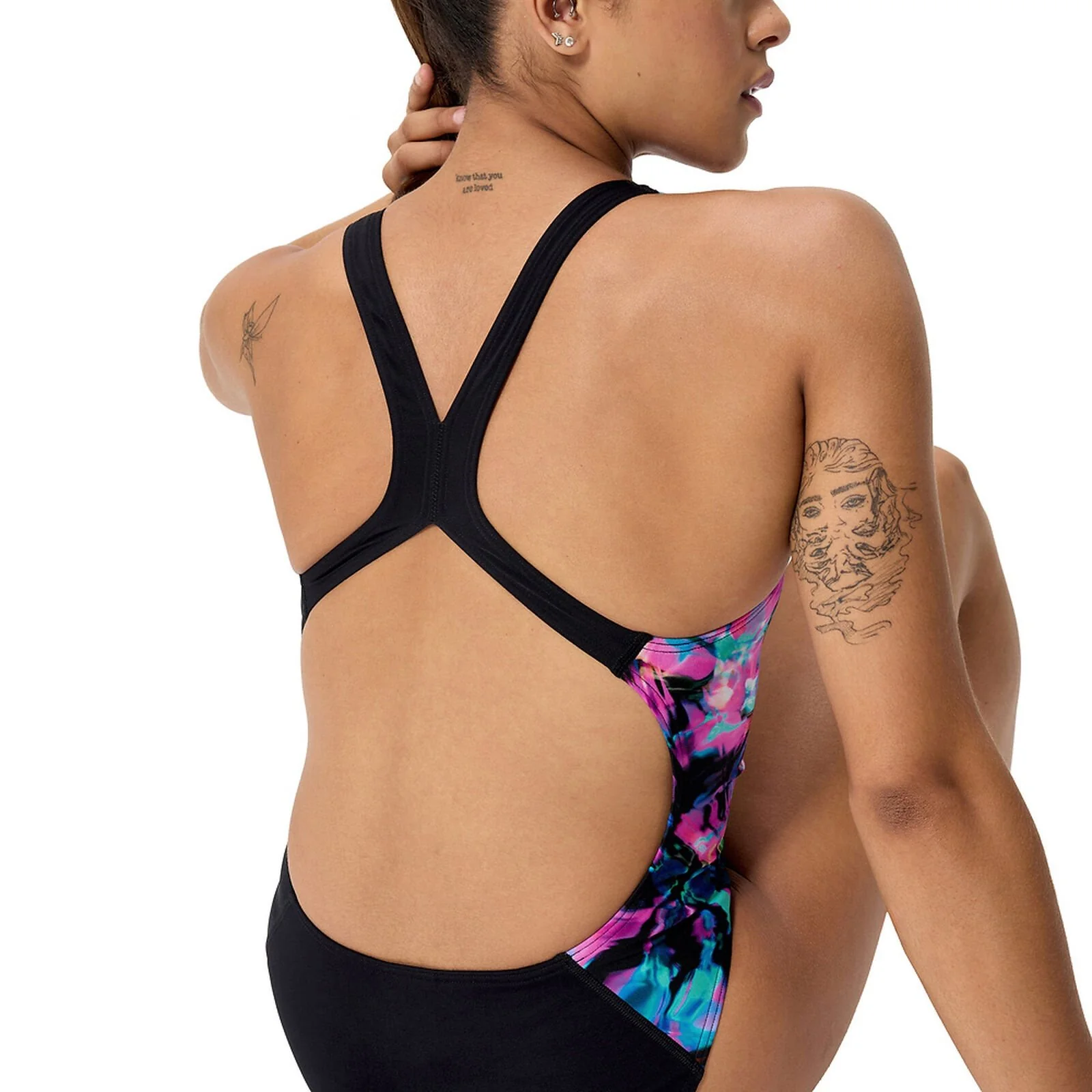 Speedo Placement Printed Powerback Womens One-Piece Swimsuit - Image 4