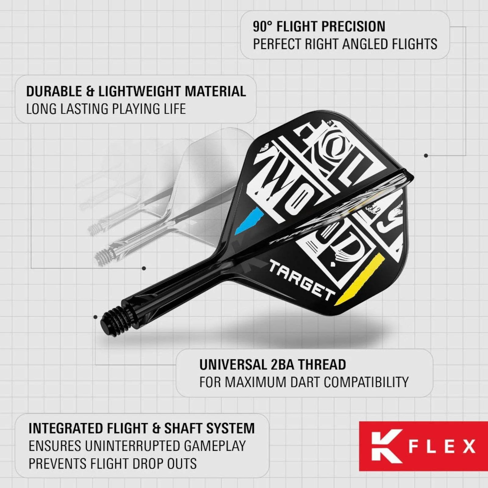 Target Darts Chris Dobey Hollywood K-Flex No.2 Flights 26mm - Image 2