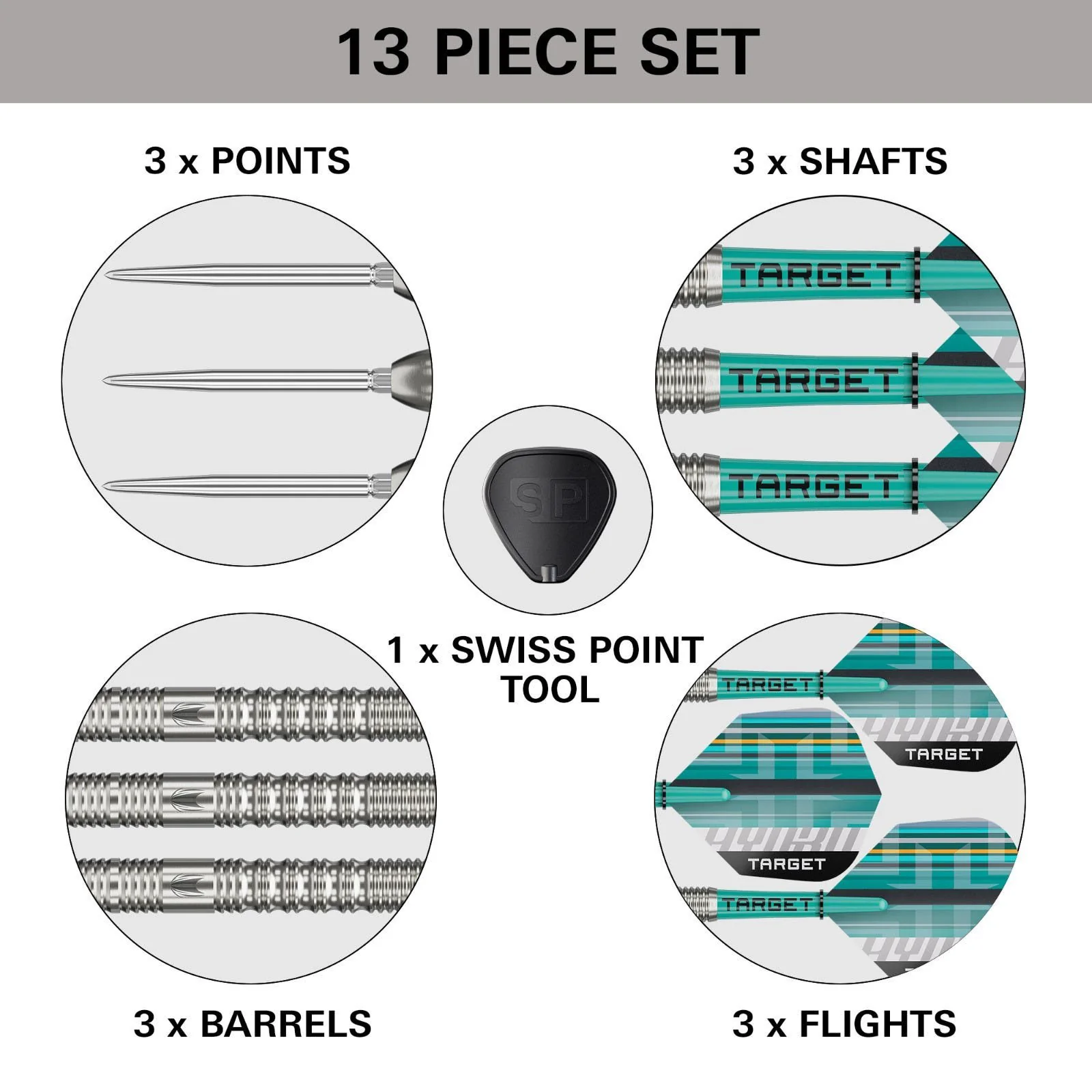 Target Hydro 01 Swiss Point 90% Tungsten 24G Steel Tip Darts - Image 4