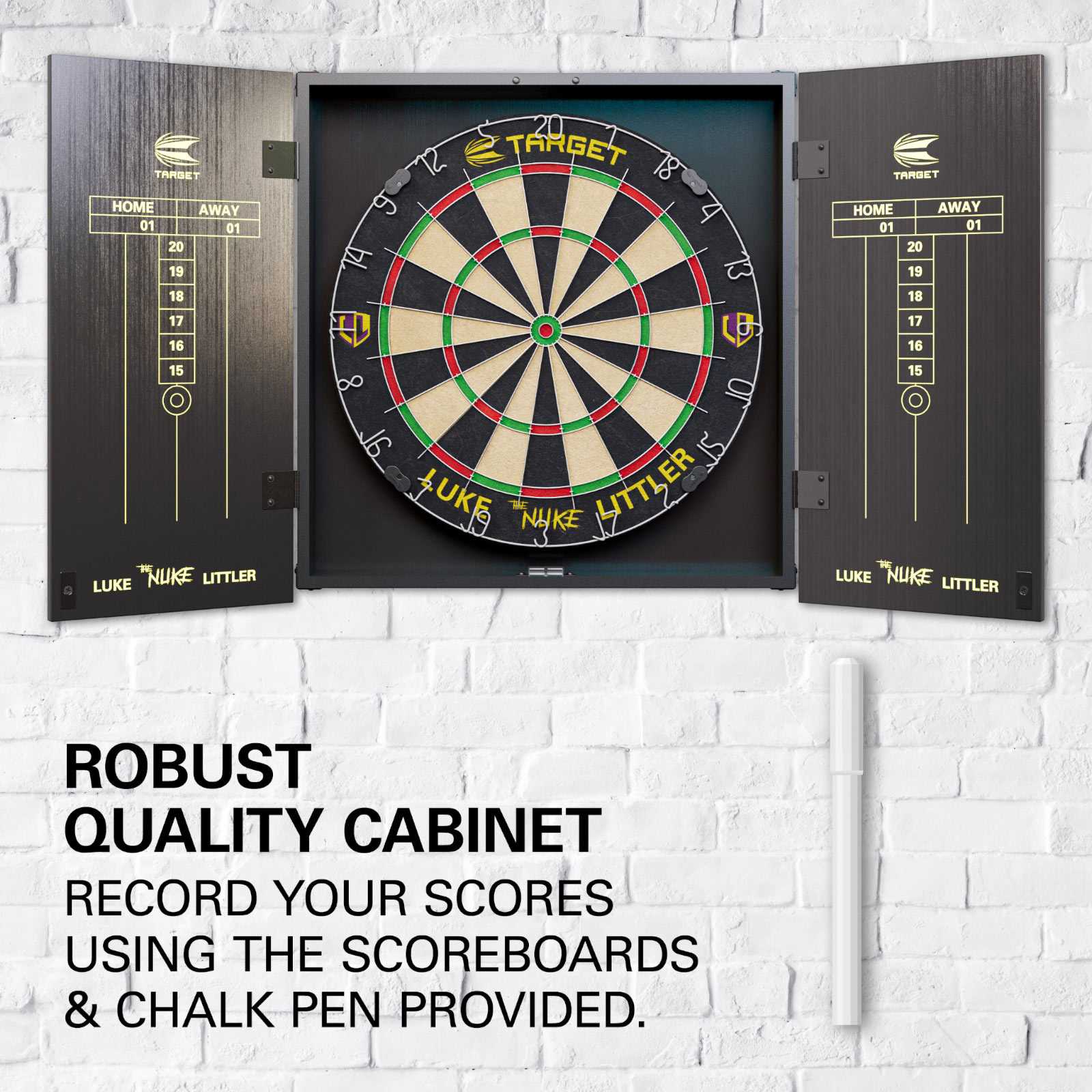 Target Darts Luke Littler 'The Nuke' Dartboard Cabinet Set - Image 4