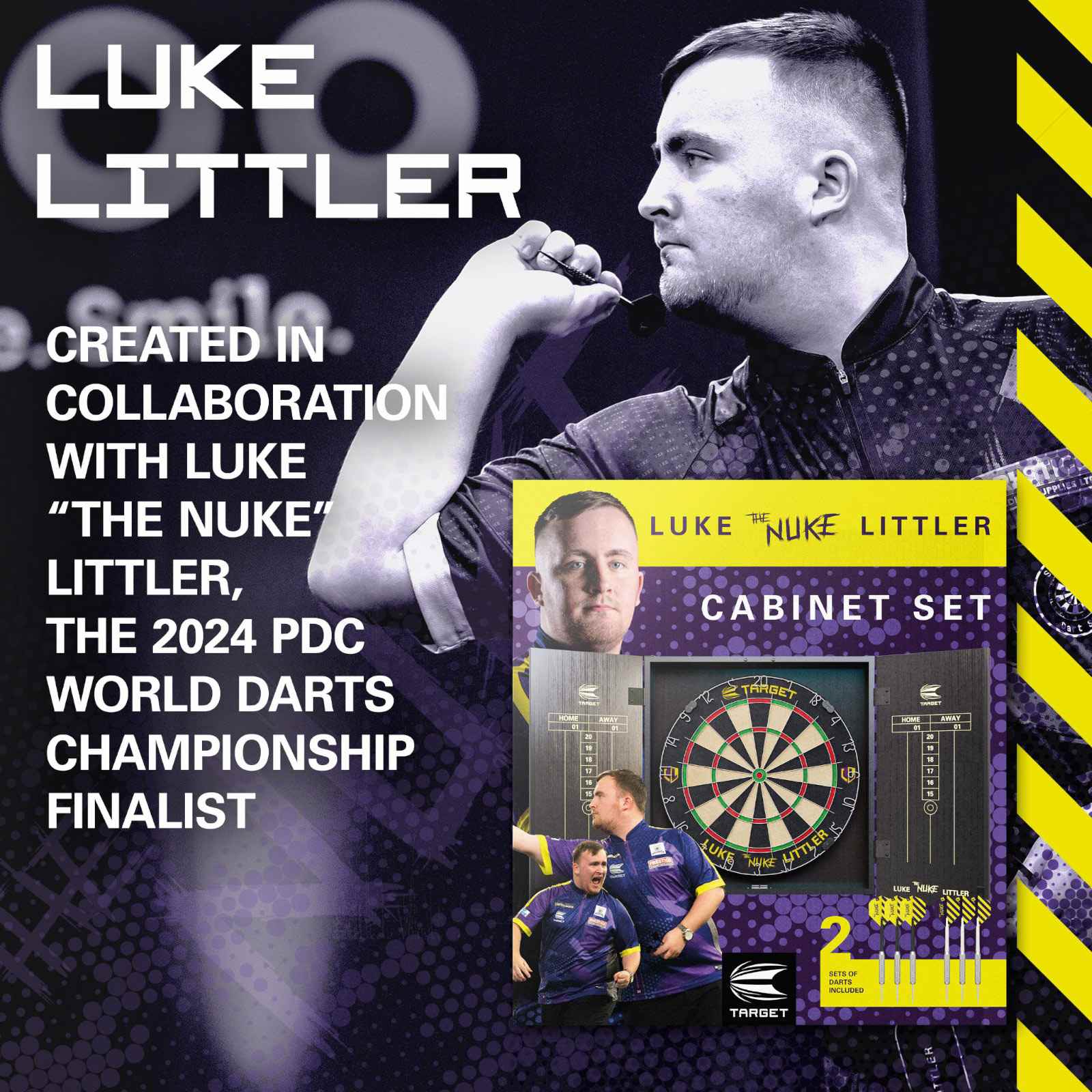 Target Darts Luke Littler 'The Nuke' Dartboard Cabinet Set - Image 7