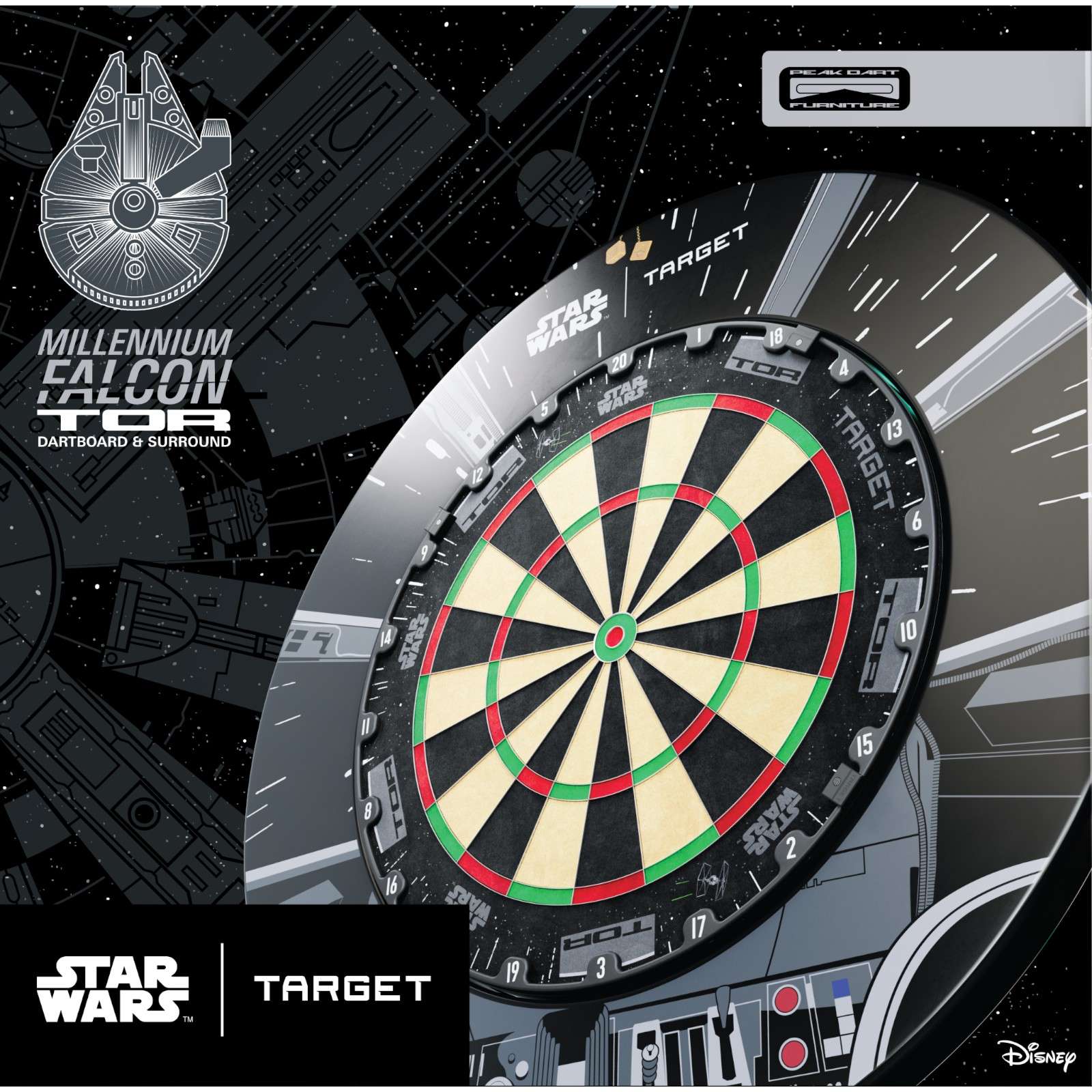 Target Darts Millennium Falcon Dartboard & Surround Bundle - Image 2