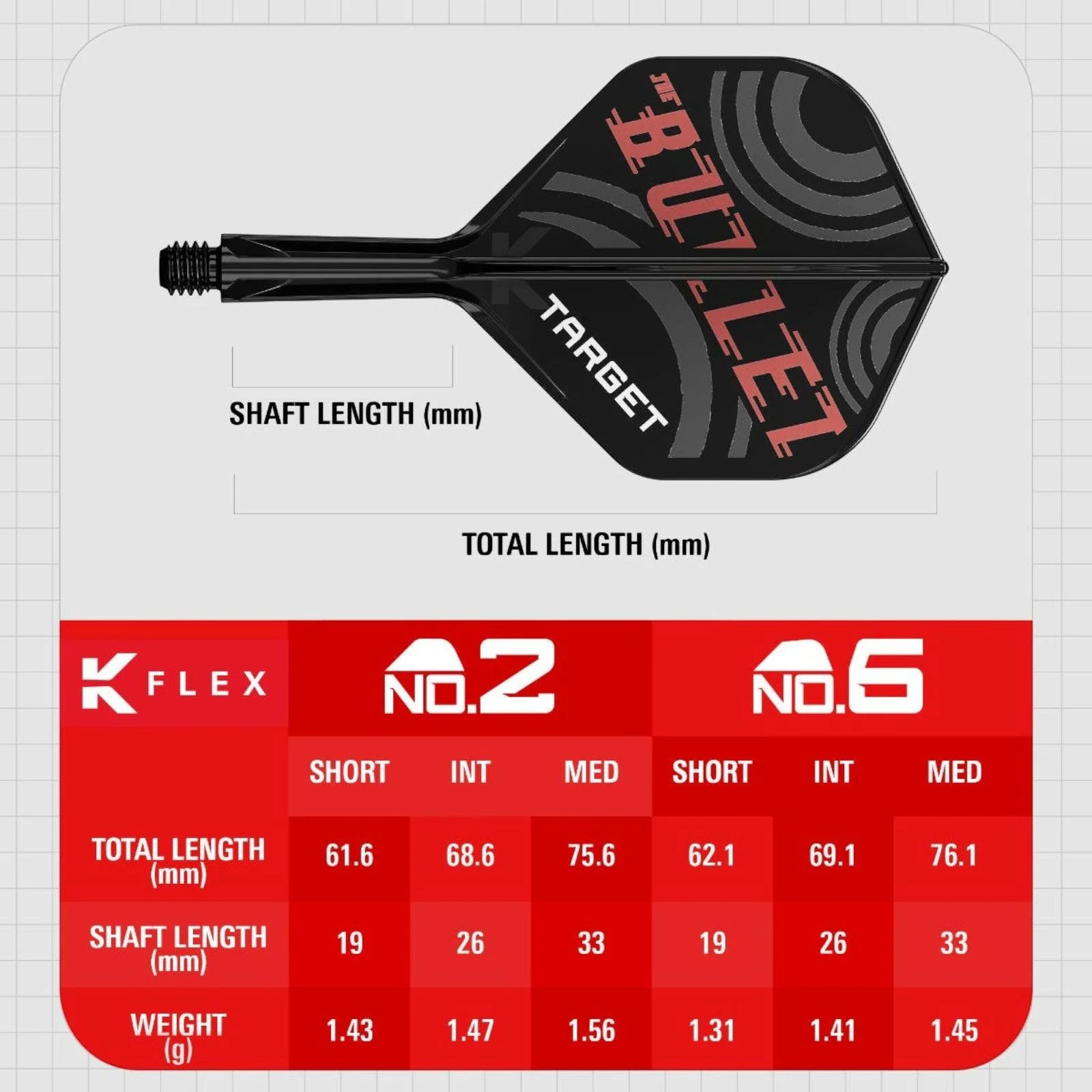 Target Darts Stephen Bunting The Bullet K-Flex Flights 26mm - Image 2